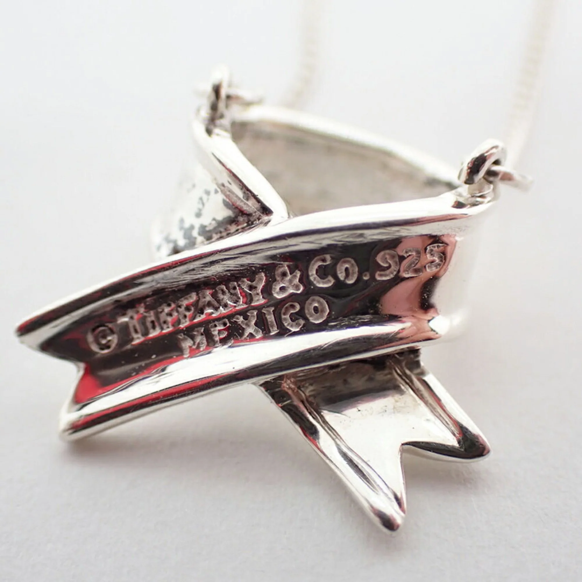 Ribbon Pendant Necklace Sterling Silver - Image 9