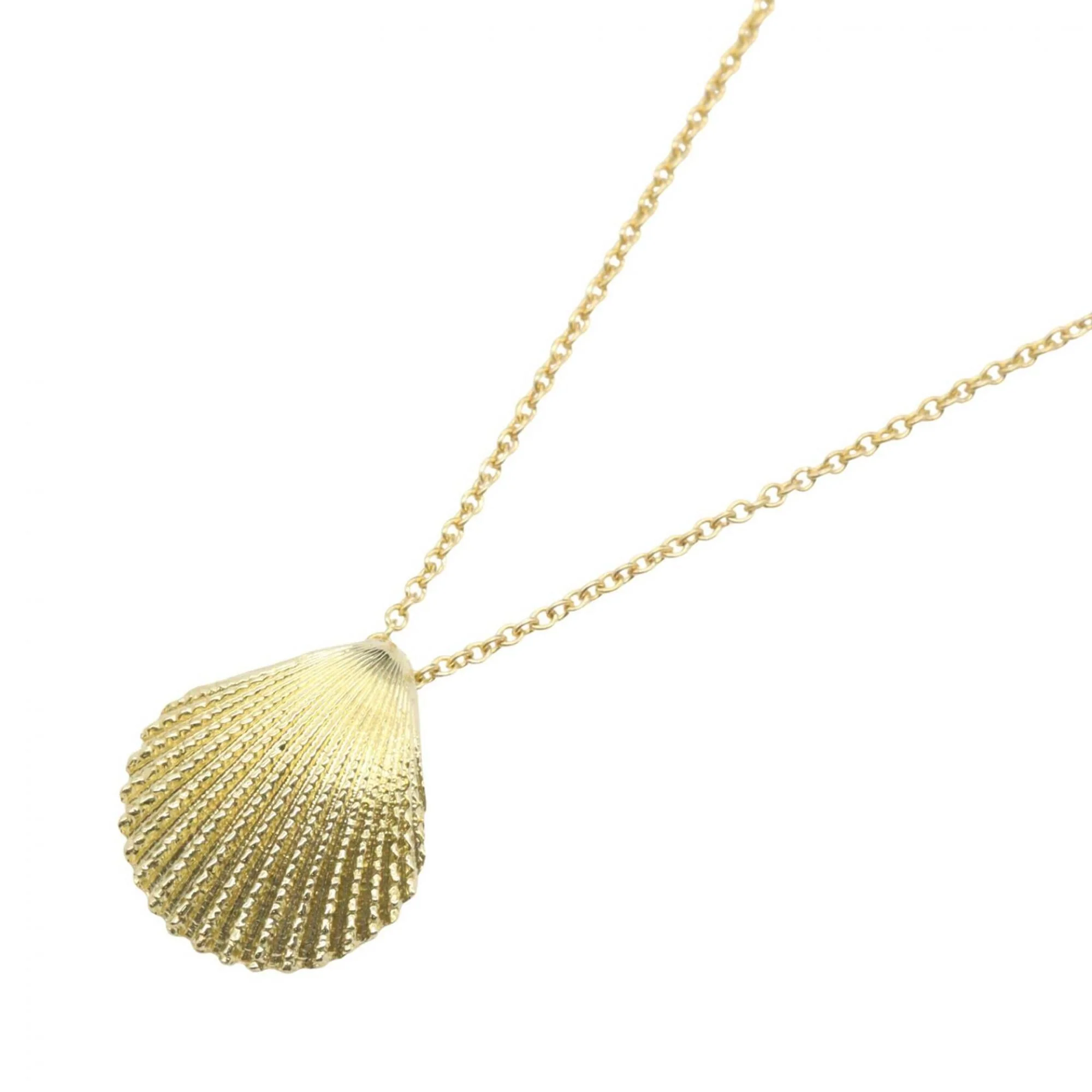 Shell Motif Pendant Necklace 18K Yellow Gold