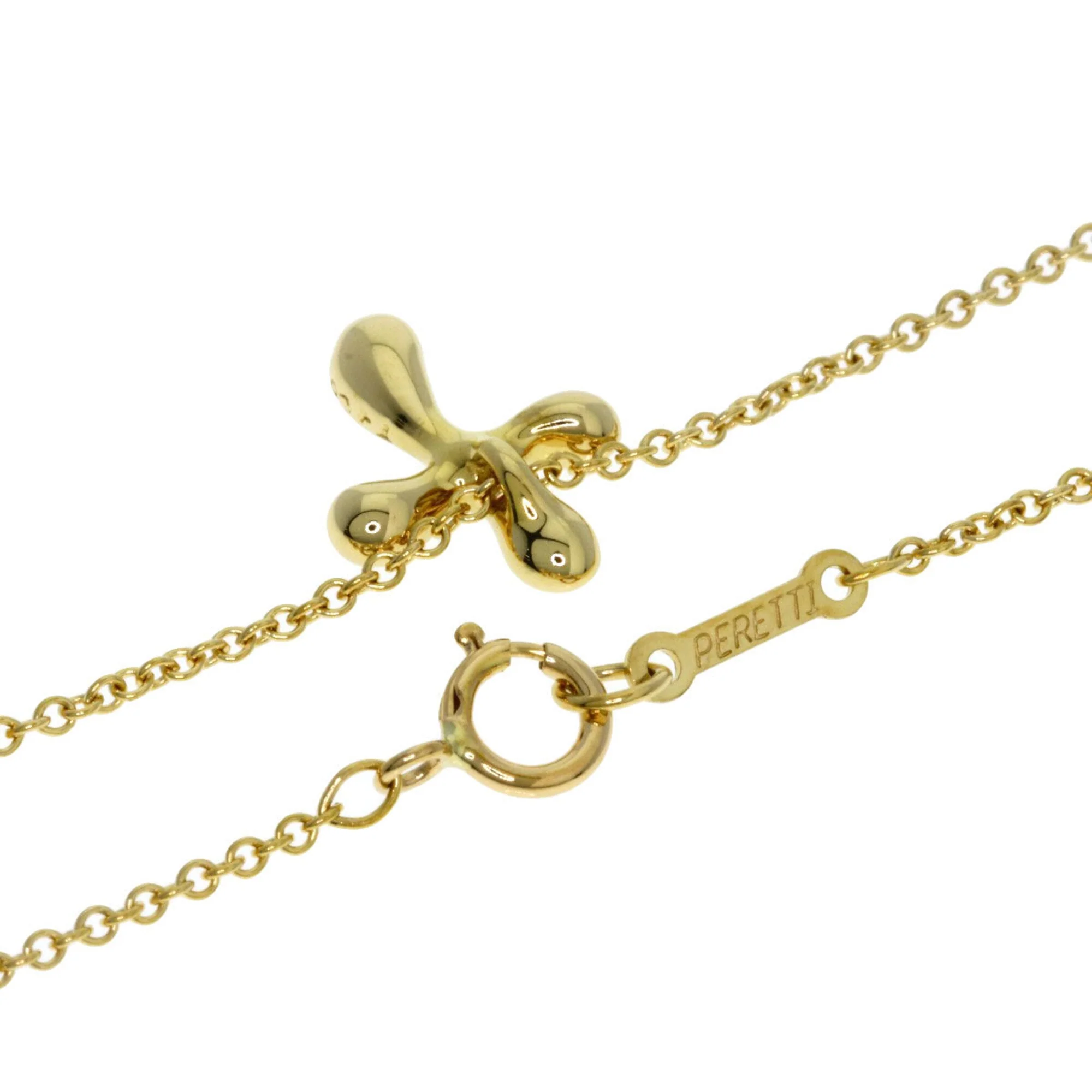 Small Cross Pendant Necklace 18K Yellow Gold - Image 2