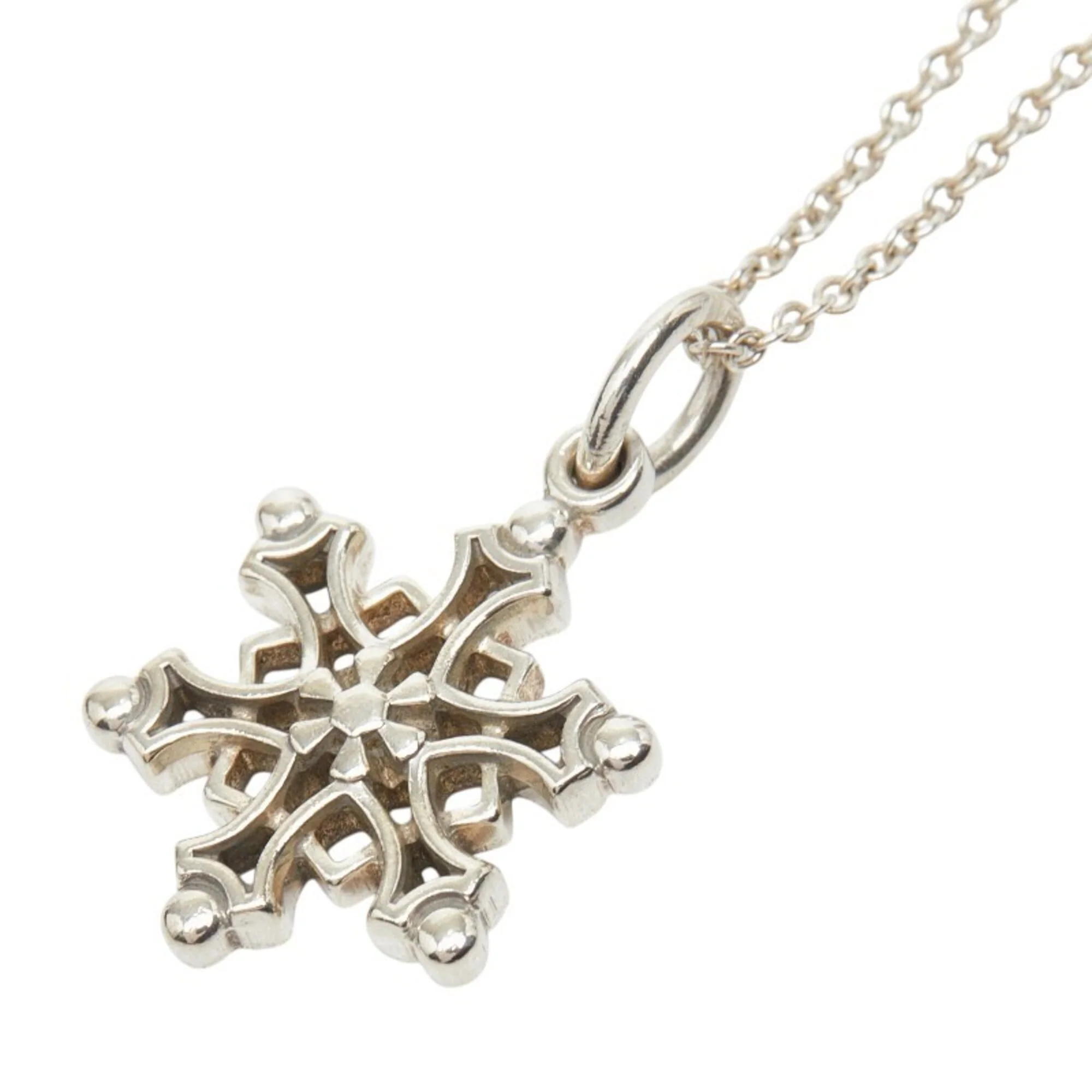 Snowflake Pendant Necklace Sterling Silver
