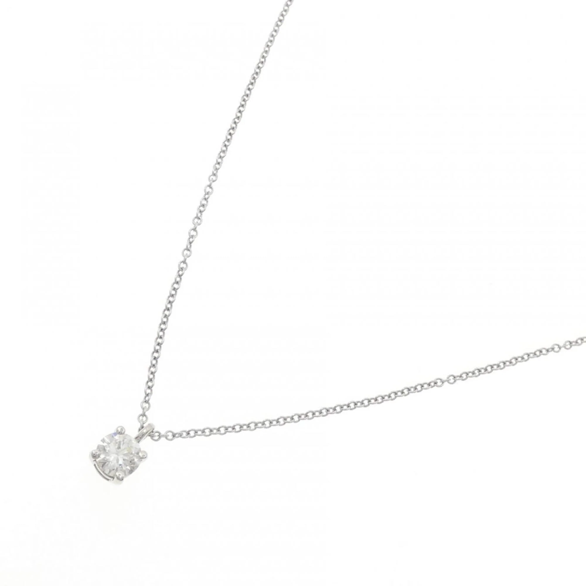Solitaire Pendant Necklace Platinum with Diamond - Image 2