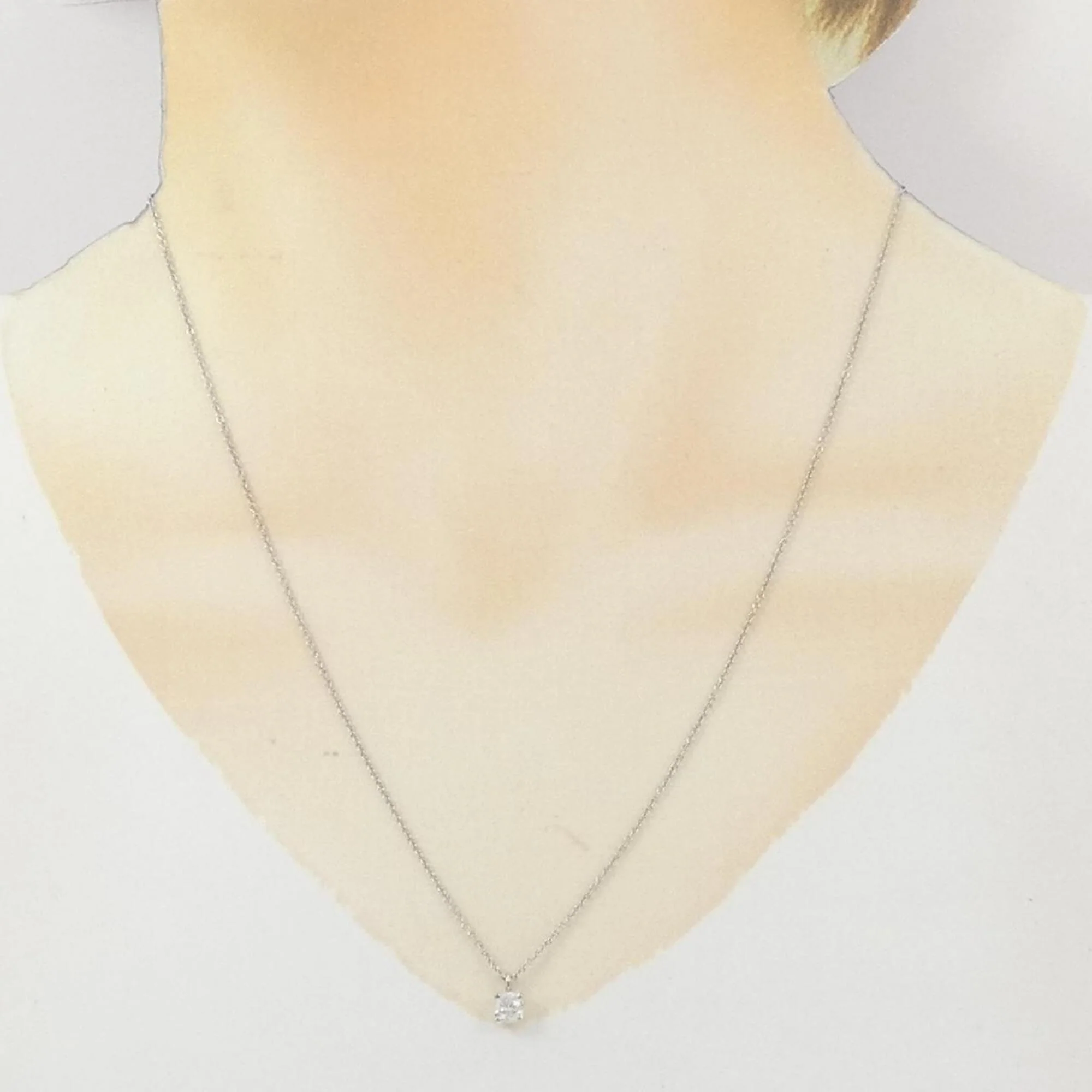 Solitaire Pendant Necklace Platinum with Diamond - Image 6