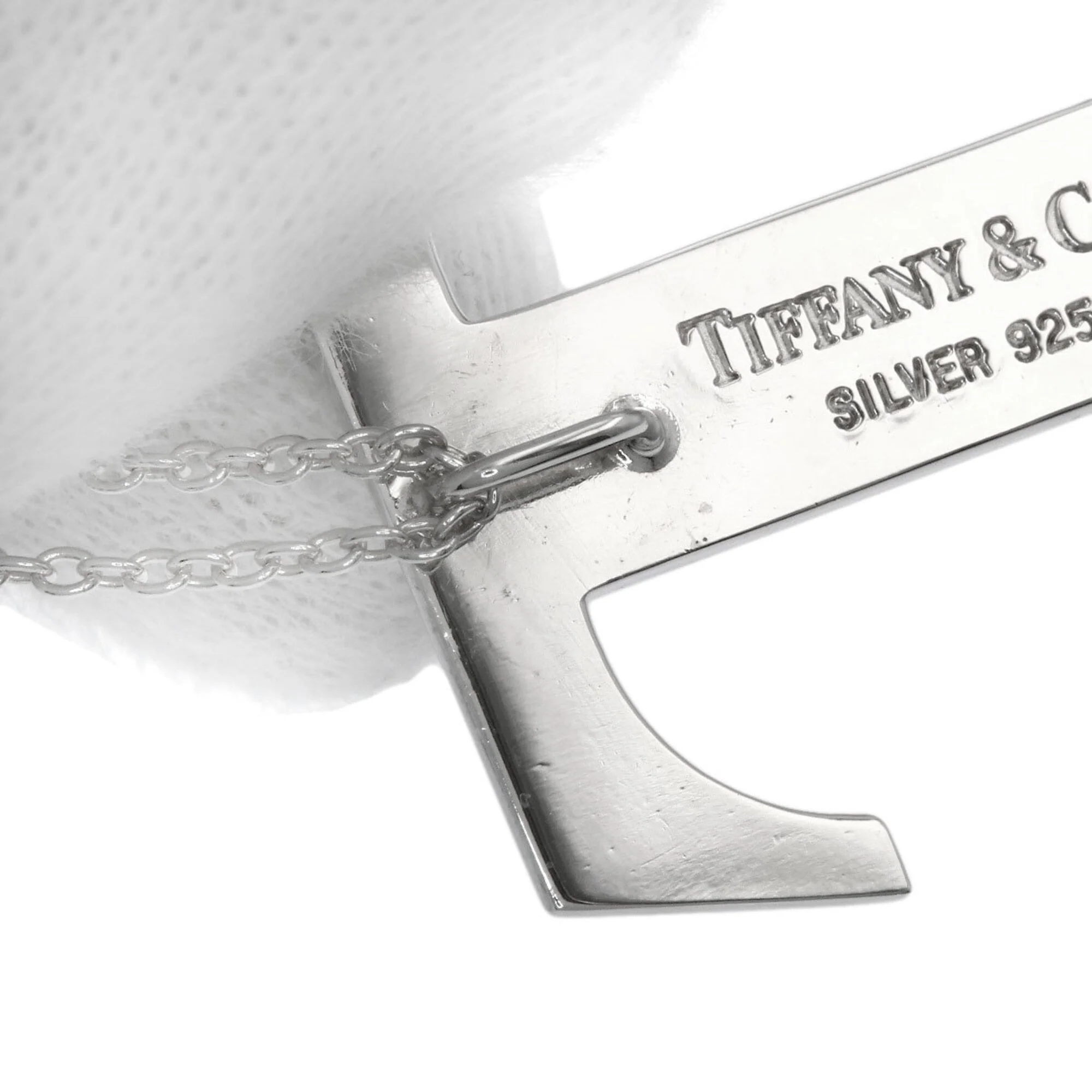 T Logo Pendant Necklace Sterling Silver - Image 6