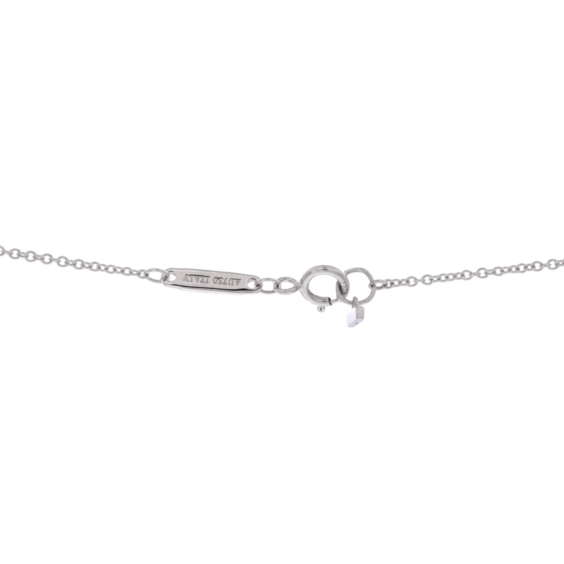 T Open Horizontal Bar Pendant Necklace 18K White Gold with Diamond - Image 4