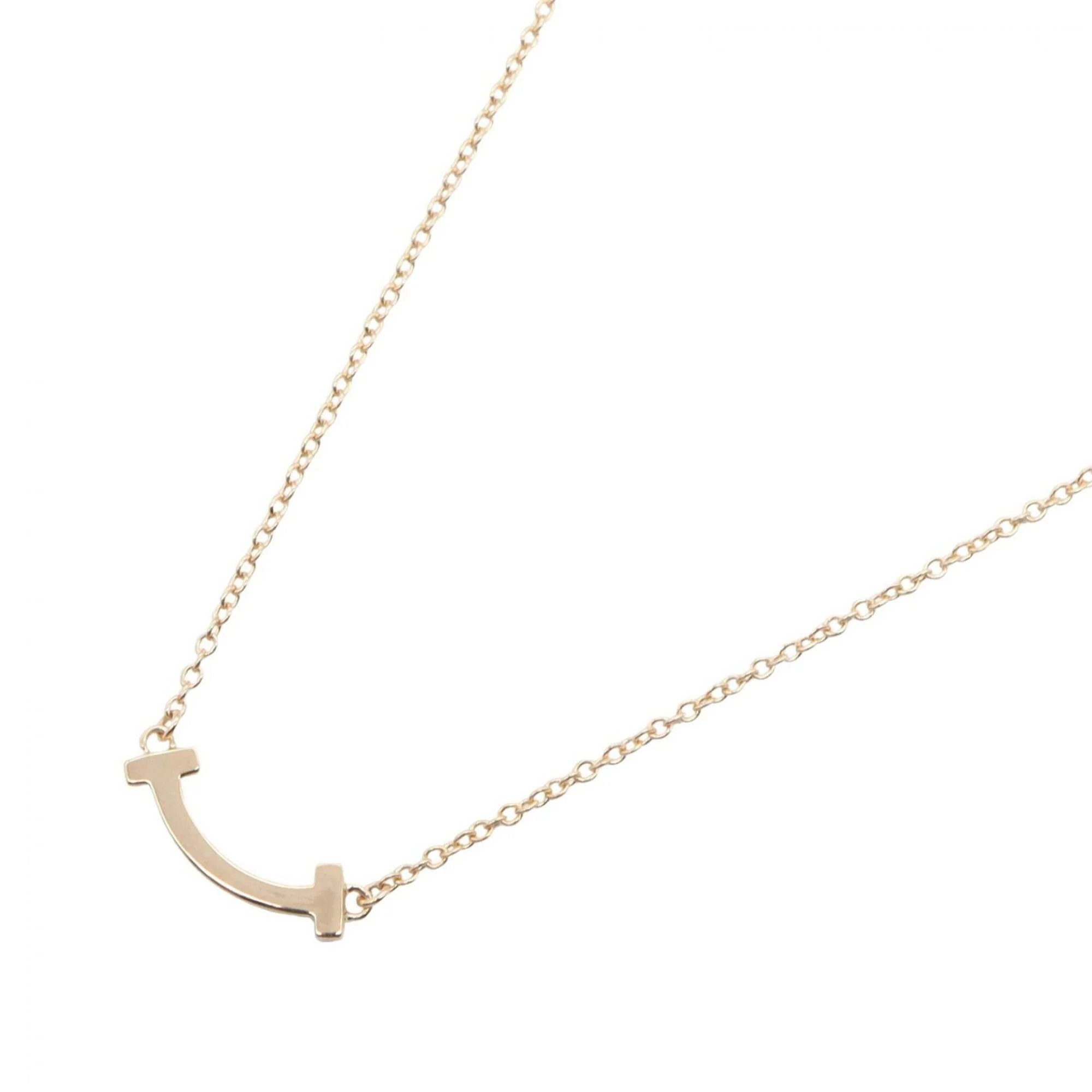 T Smile Mini Pendant Necklace 18K Rose Gold