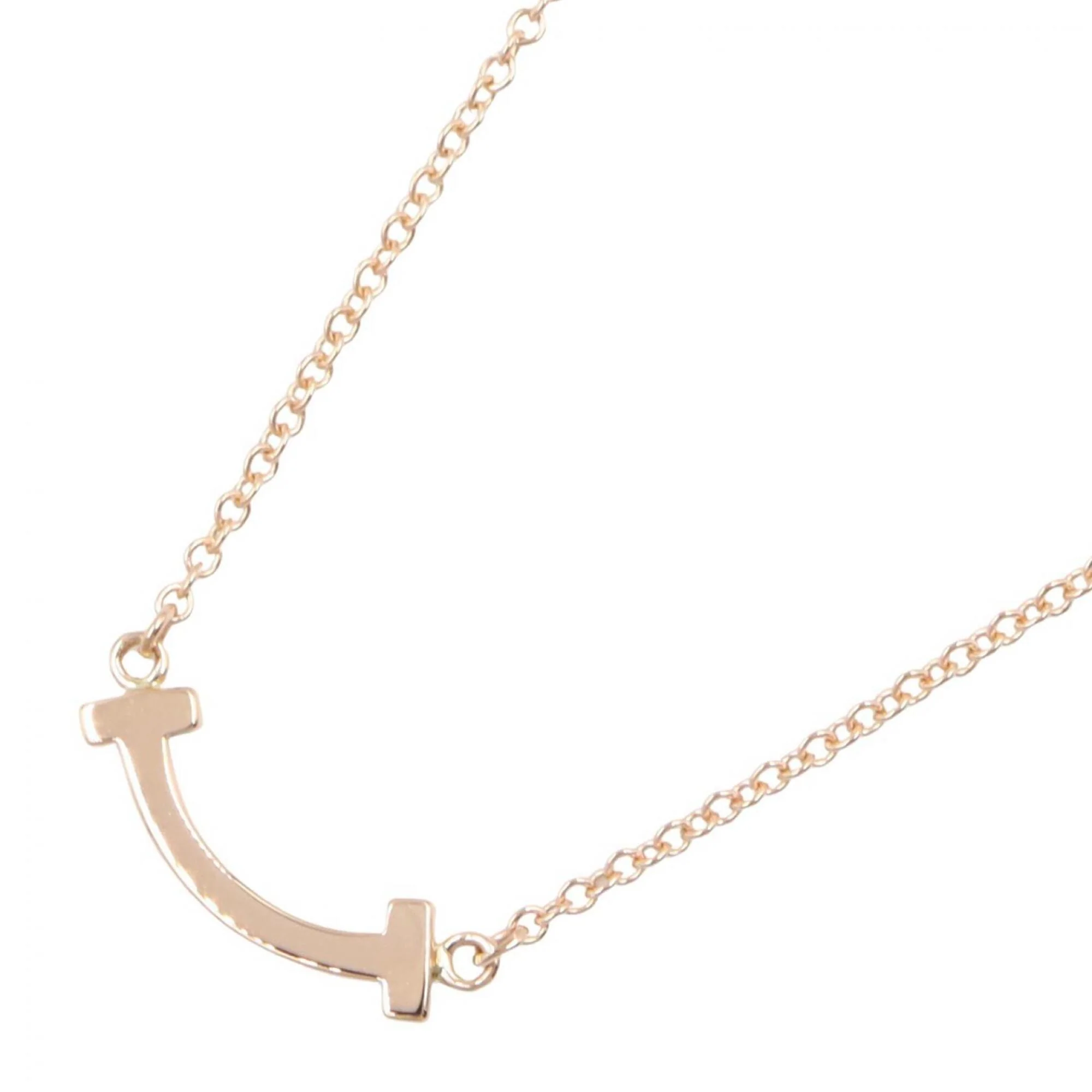 T Smile Mini Pendant Necklace 18K Rose Gold