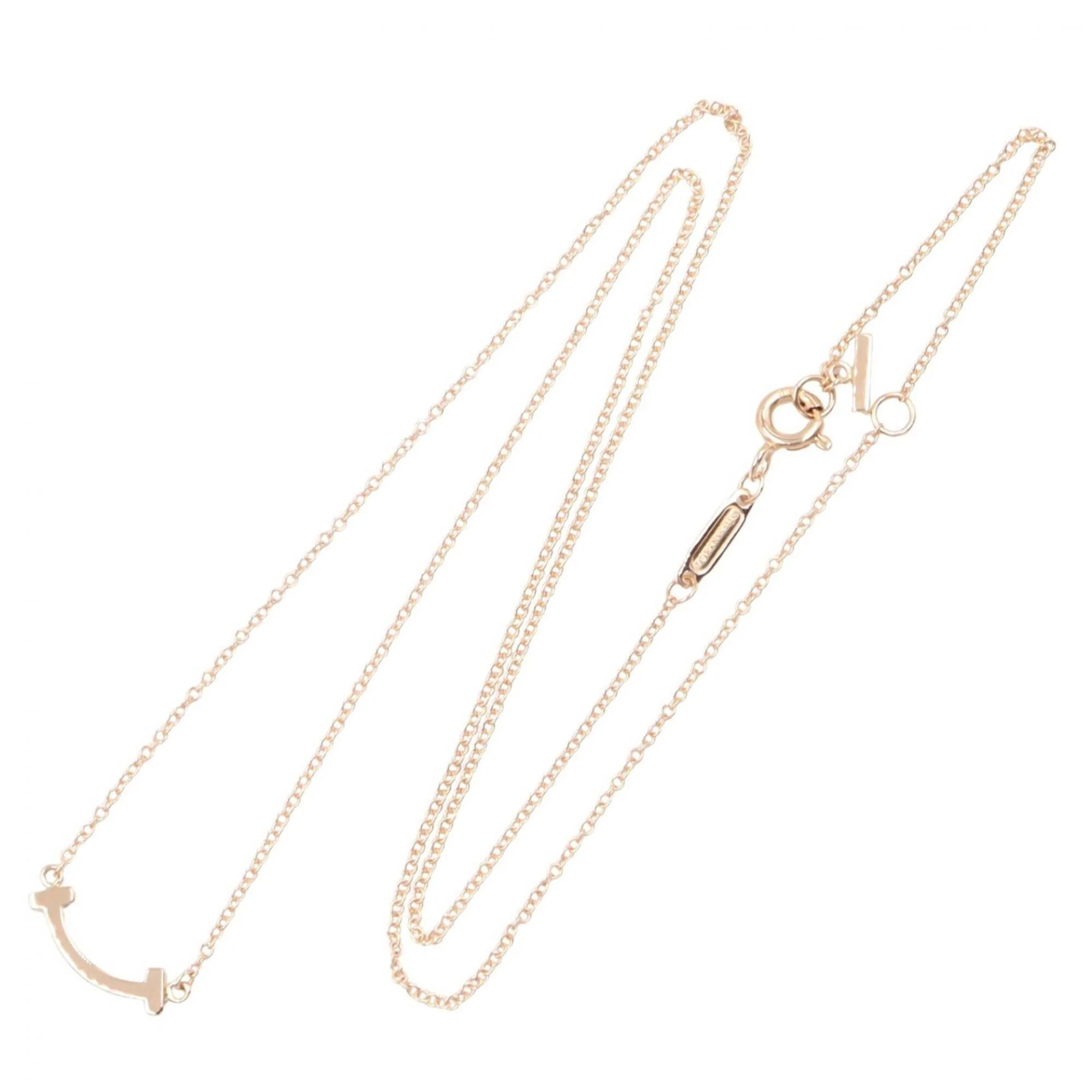 T Smile Mini Pendant Necklace 18K Rose Gold - Image 2