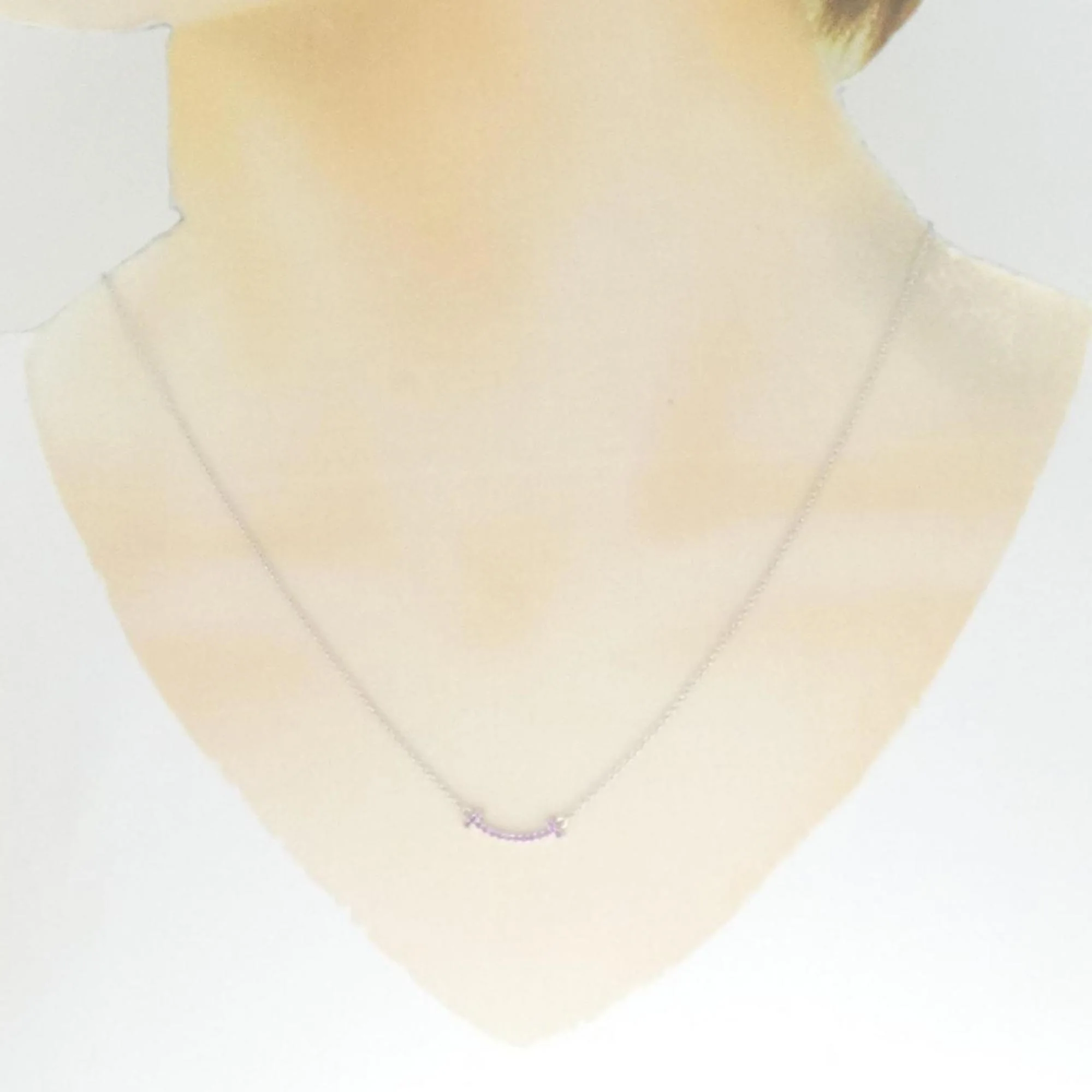 T Smile Mini Pendant Necklace 18K White Gold - Image 6