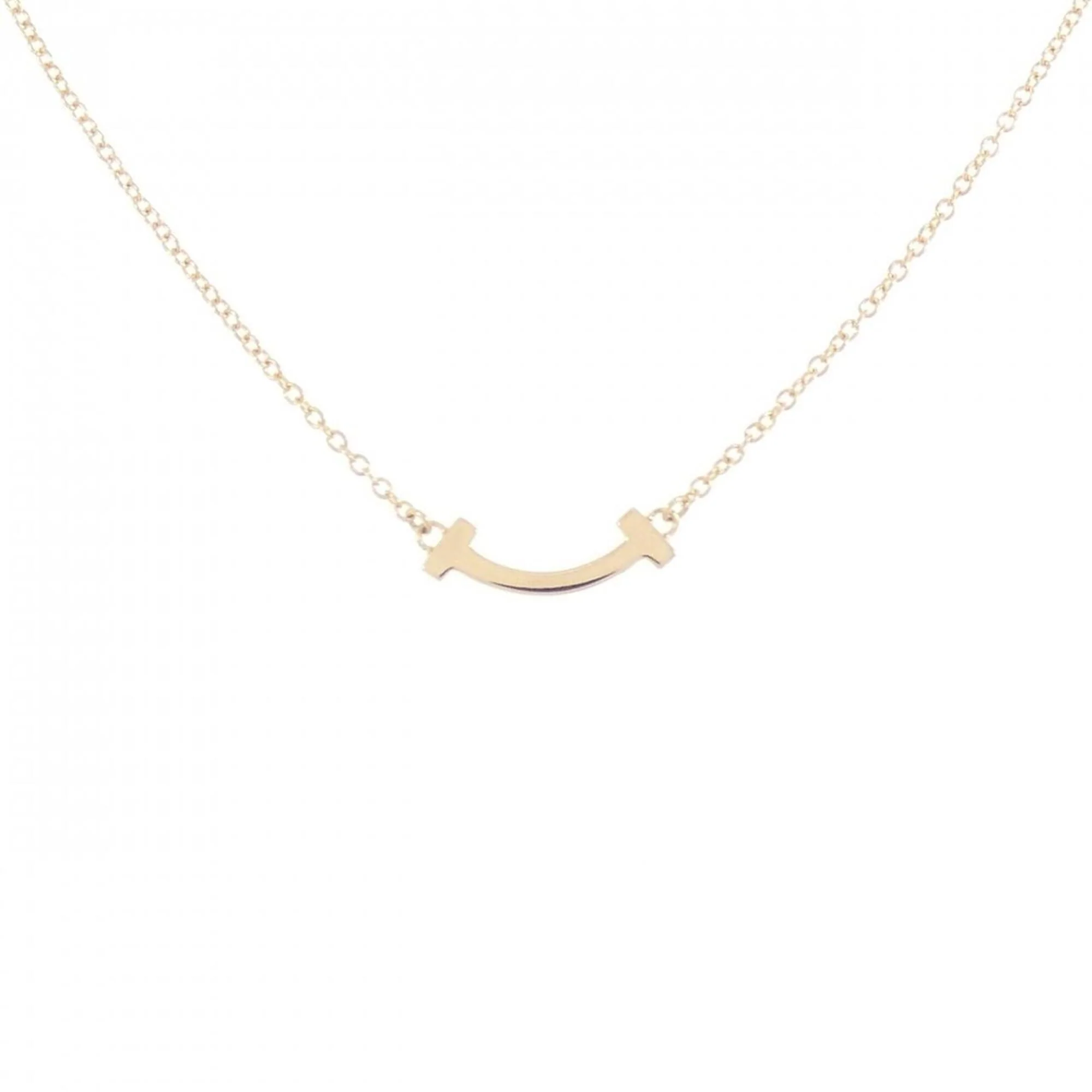 T Smile Mini Pendant Necklace 18K Yellow Gold