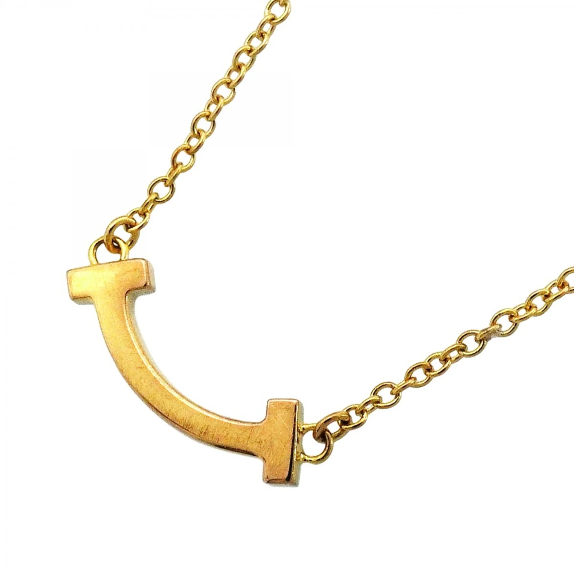 T Smile Mini Pendant Necklace 18K Yellow Gold