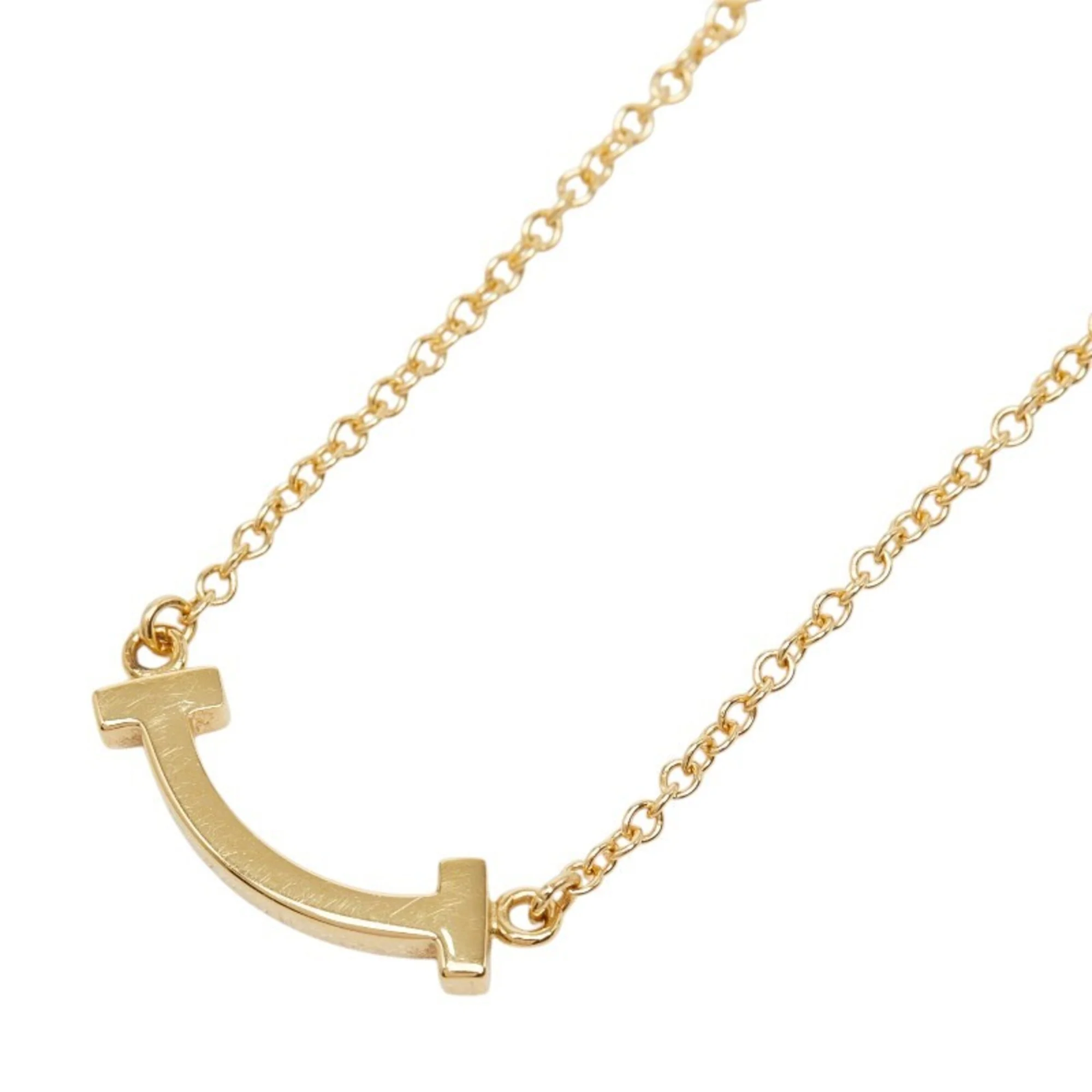 T Smile Mini Pendant Necklace 18K Yellow Gold