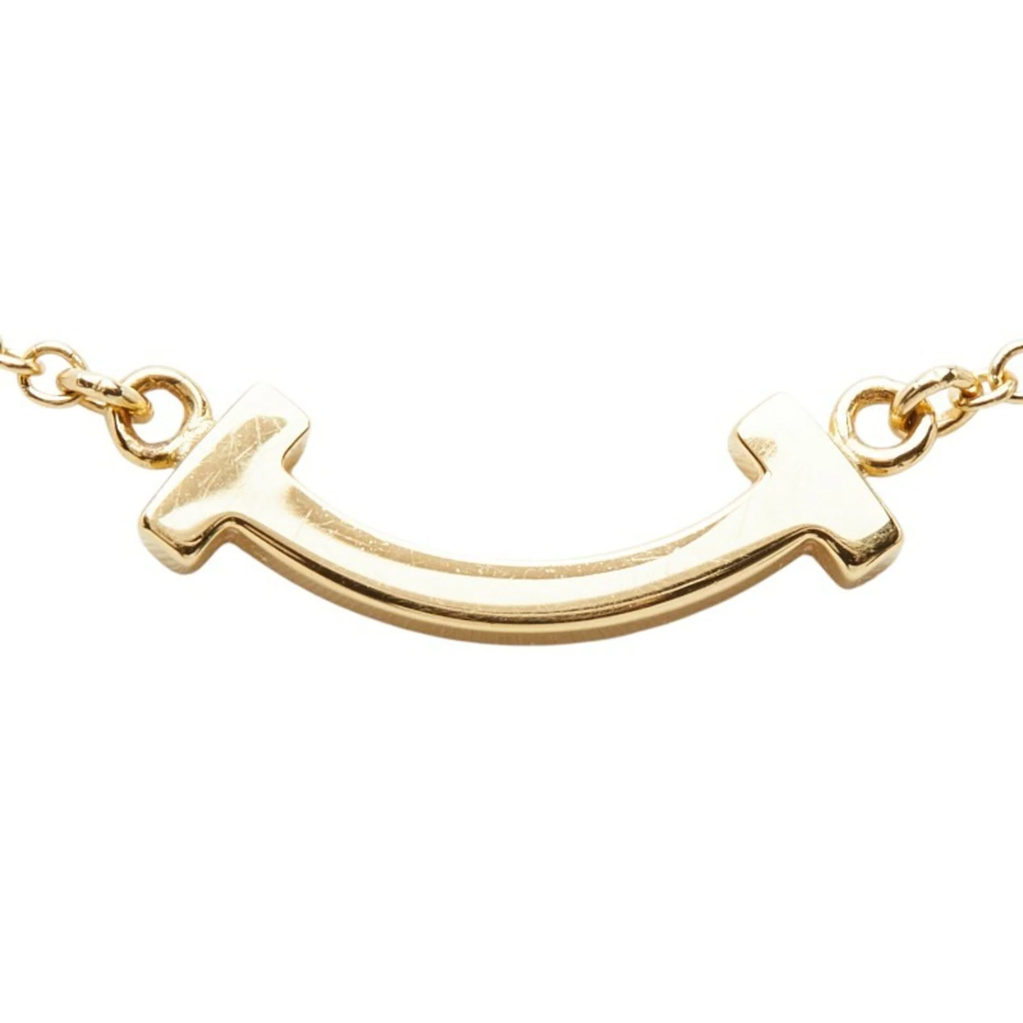 T Smile Mini Pendant Necklace 18K Yellow Gold - Image 2