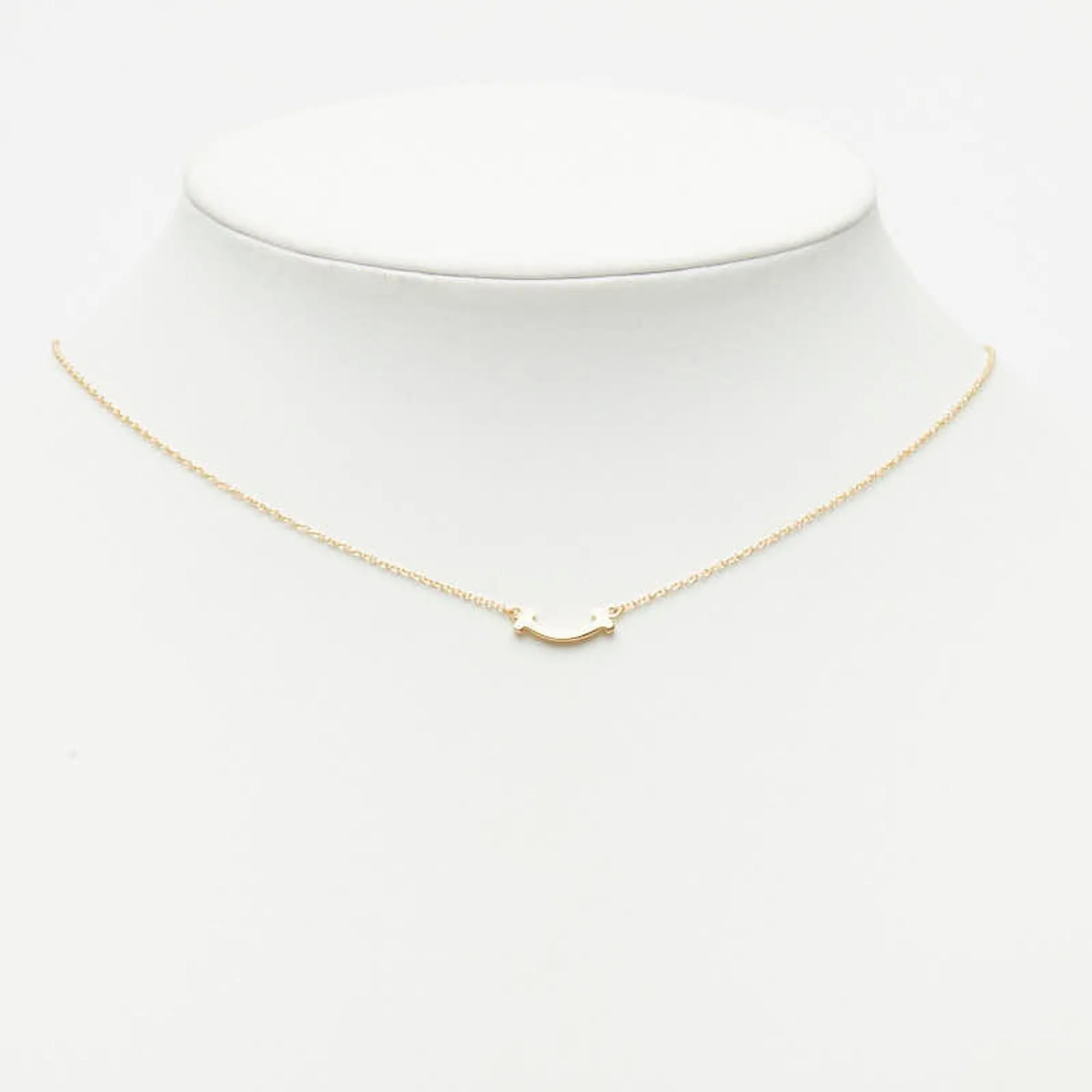 T Smile Mini Pendant Necklace 18K Yellow Gold - Image 7
