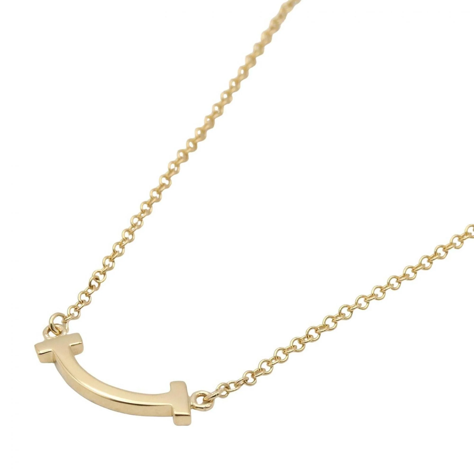 T Smile Mini Pendant Necklace 18K Yellow Gold