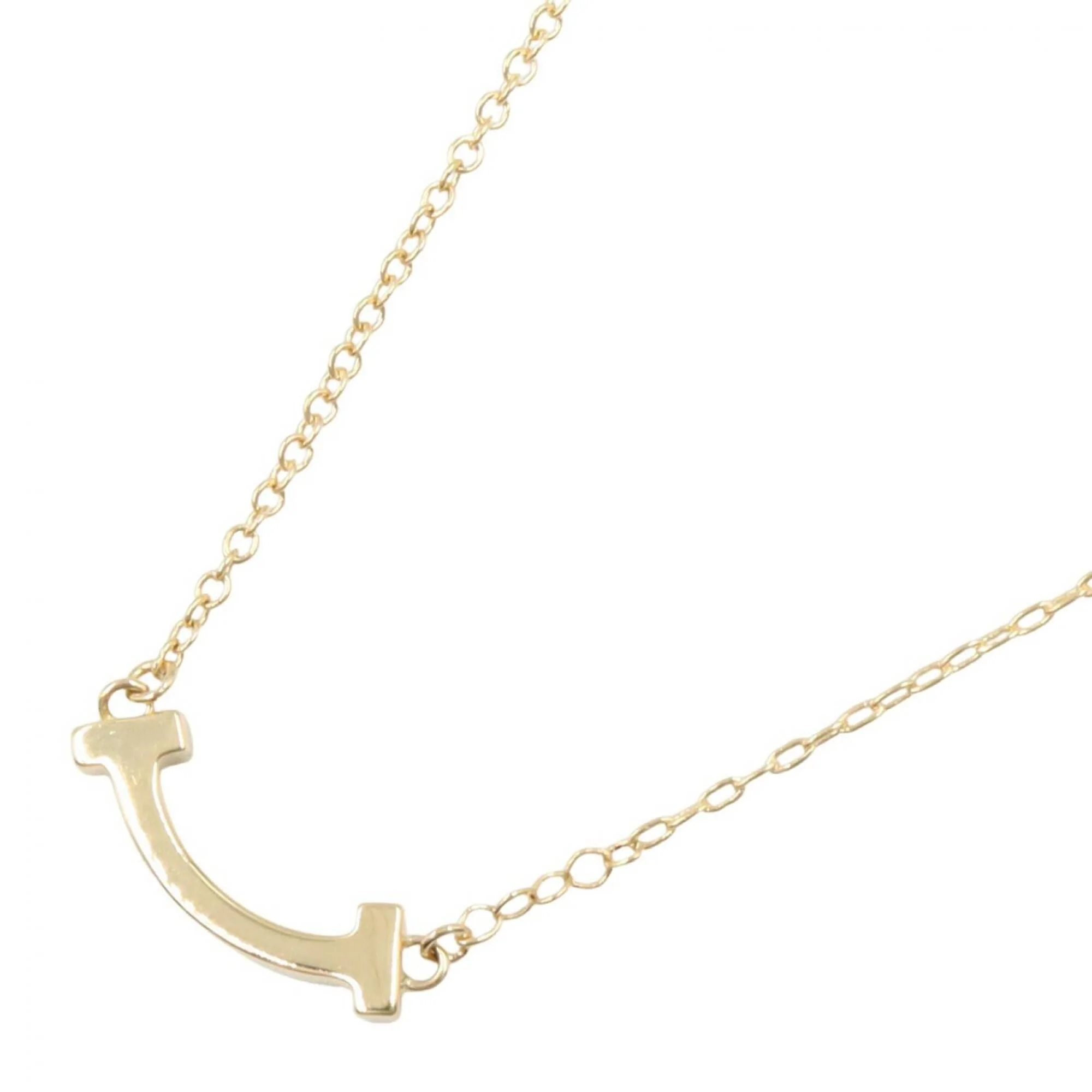 T Smile Mini Pendant Necklace 18K Yellow Gold