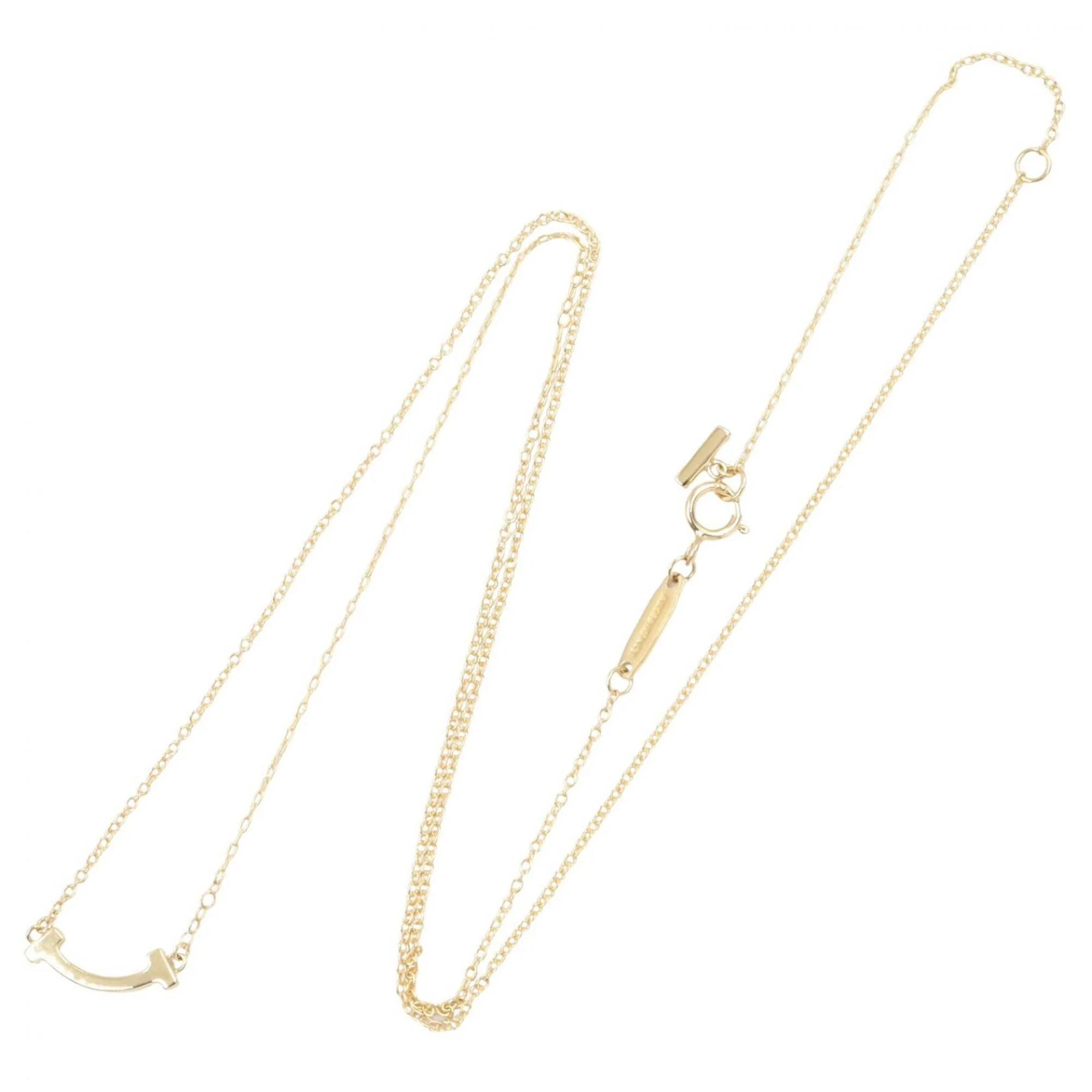 T Smile Mini Pendant Necklace 18K Yellow Gold - Image 2