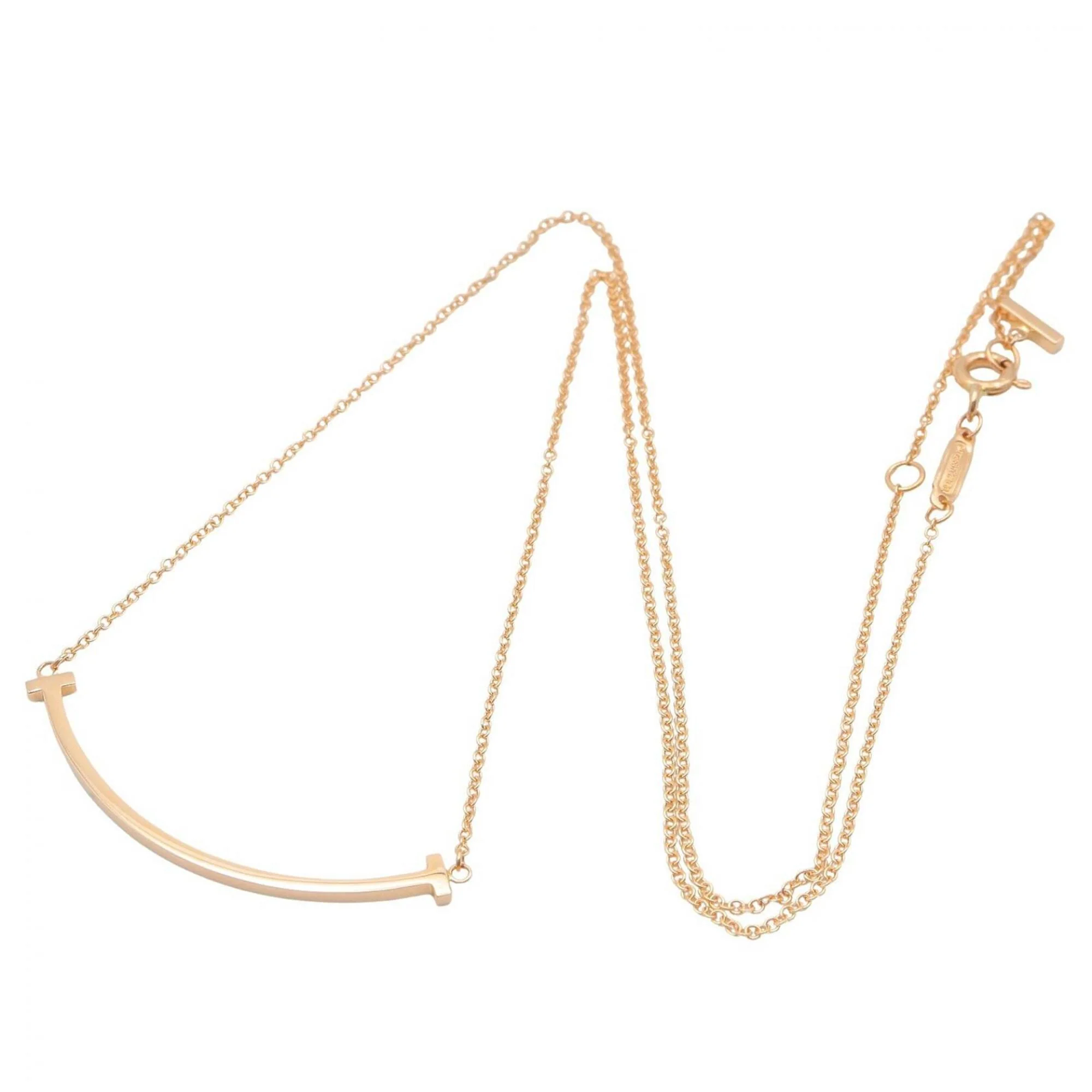 T Smile Pendant Necklace 18K Rose Gold - Image 2