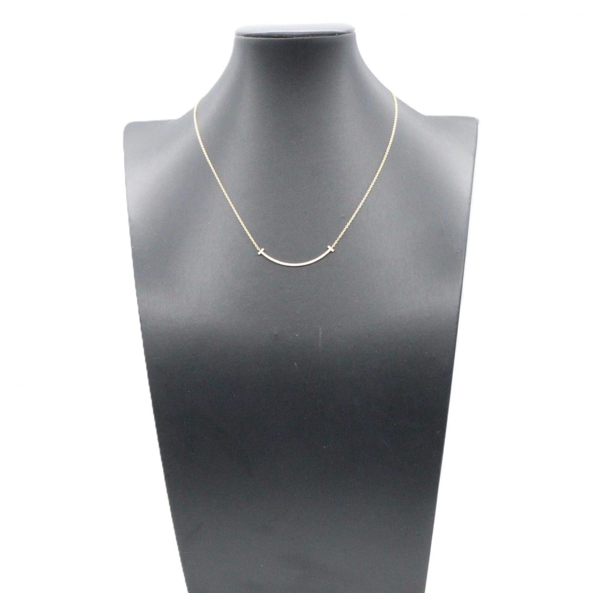 T Smile Pendant Necklace 18K Rose Gold with Diamonds - Image 5