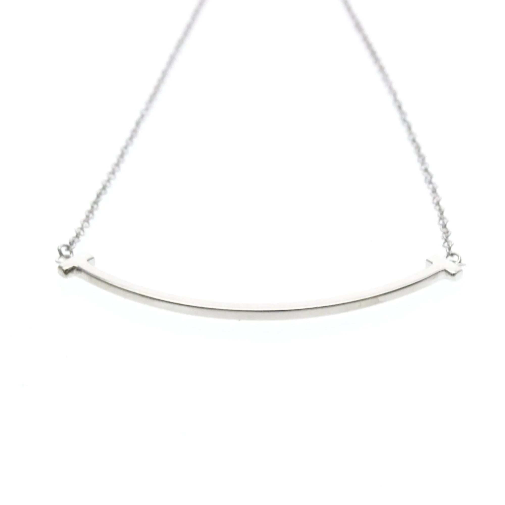 T Smile Pendant Necklace 18K White Gold - Image 4