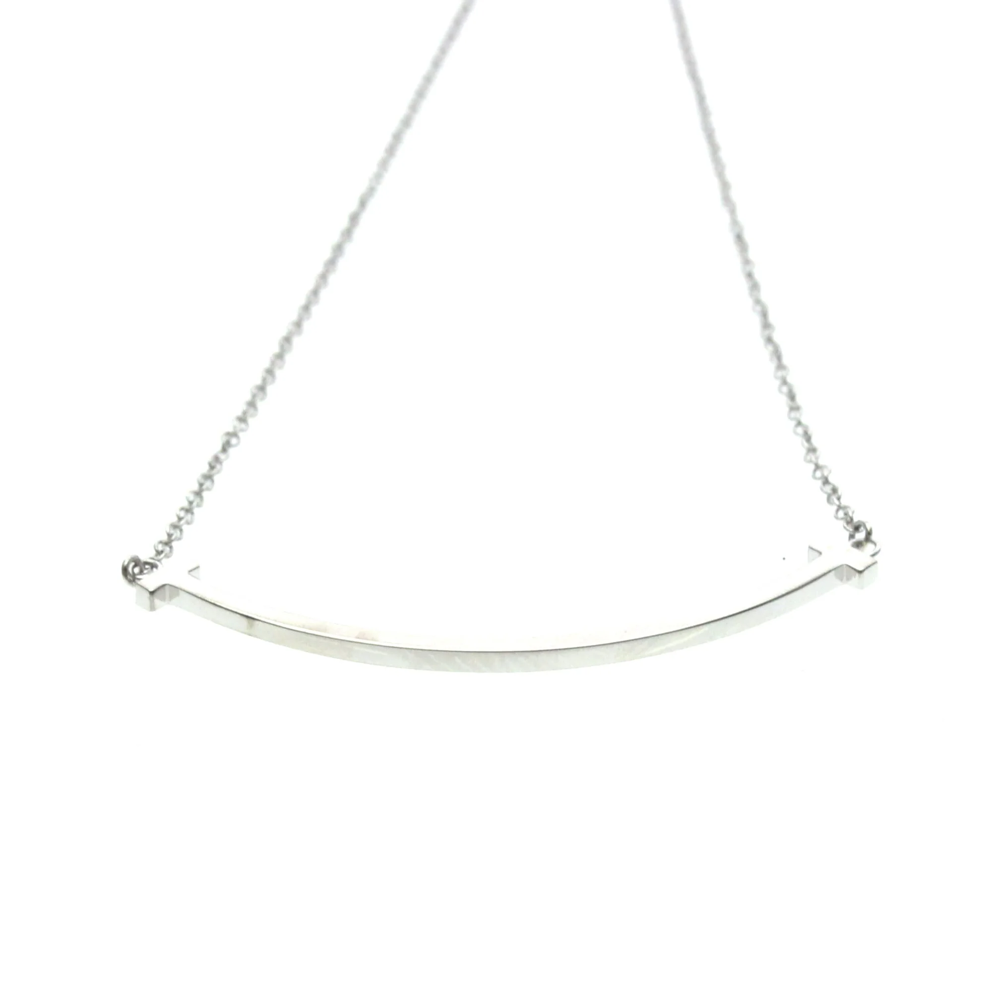 T Smile Pendant Necklace 18K White Gold - Image 4