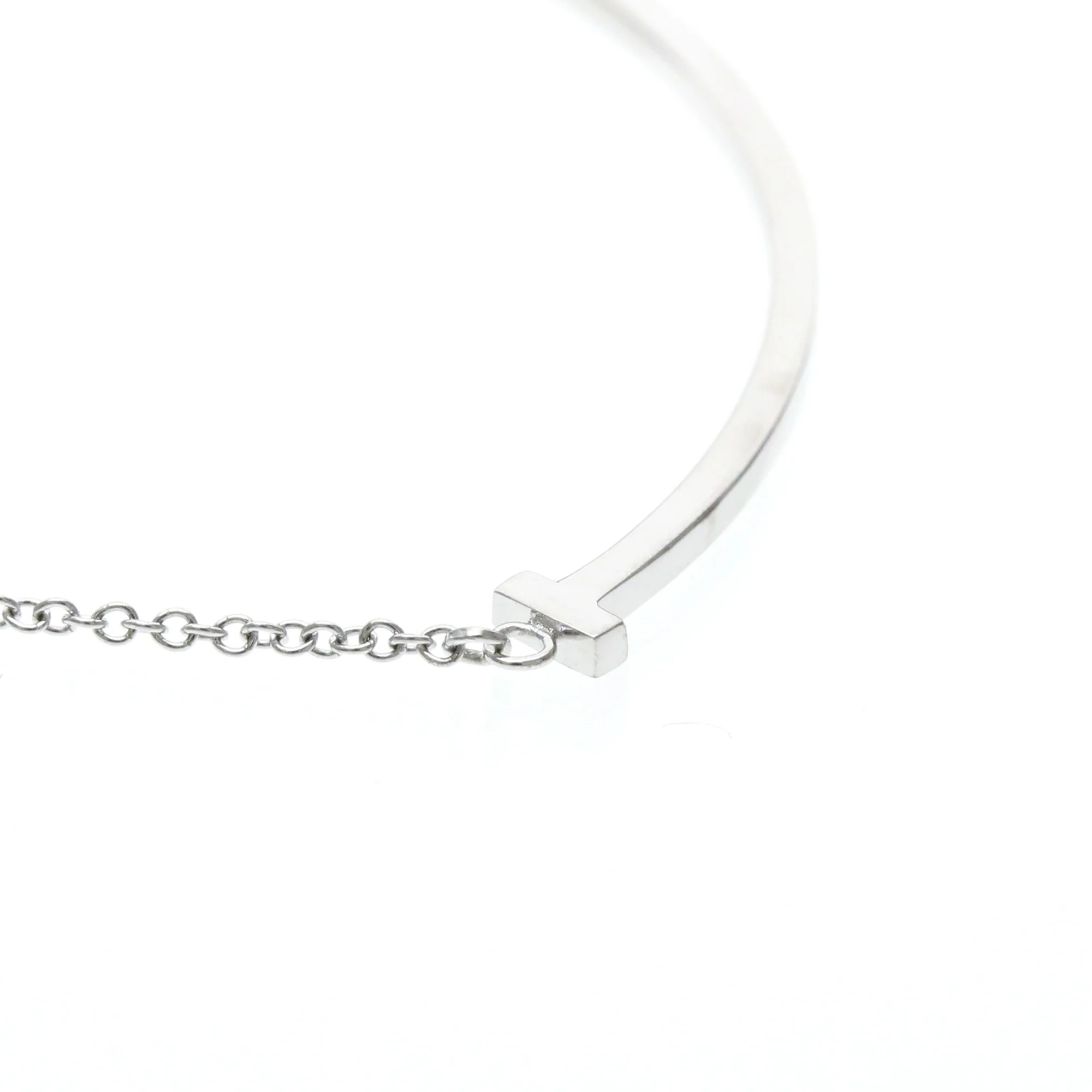 T Smile Pendant Necklace 18K White Gold - Image 5