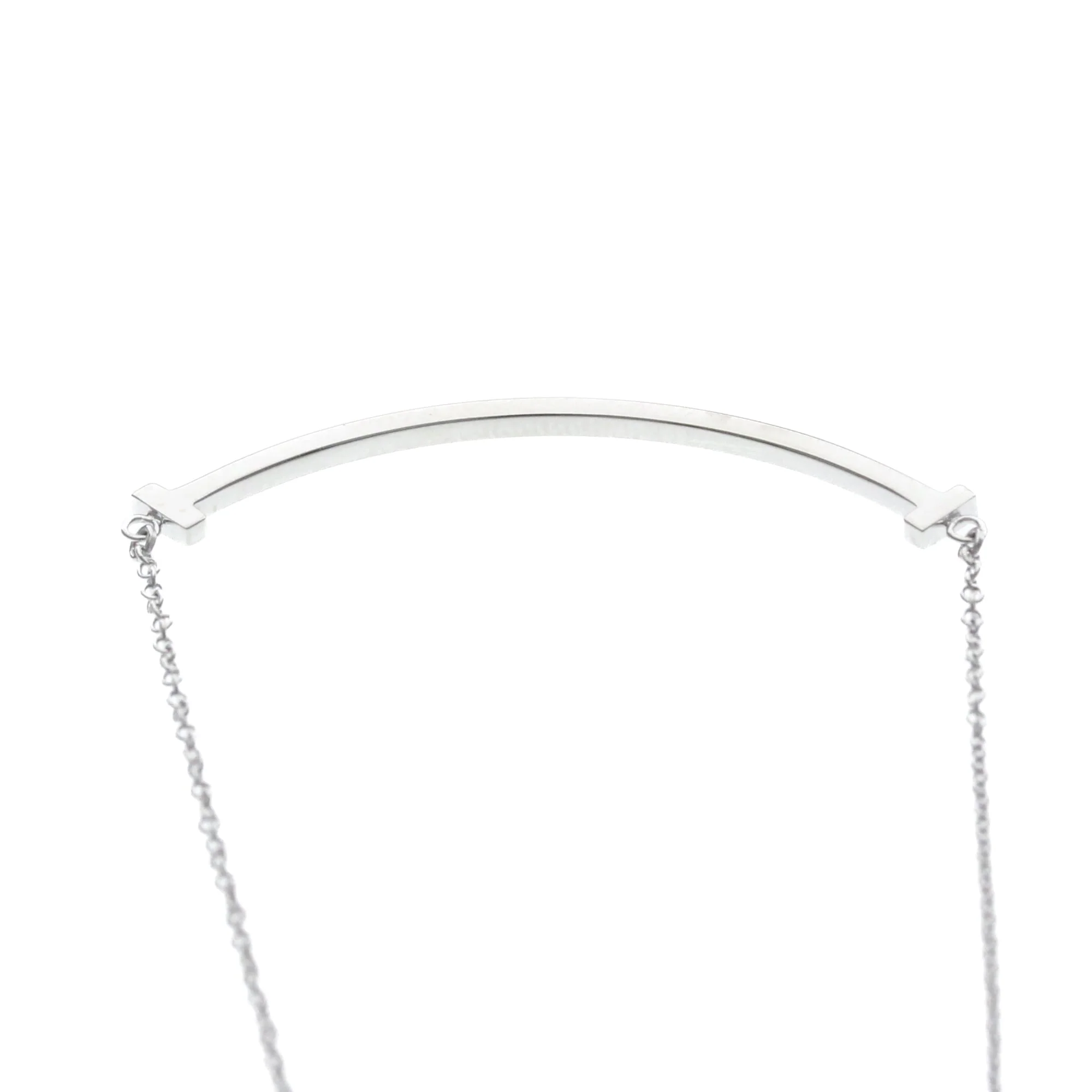 T Smile Pendant Necklace 18K White Gold - Image 6