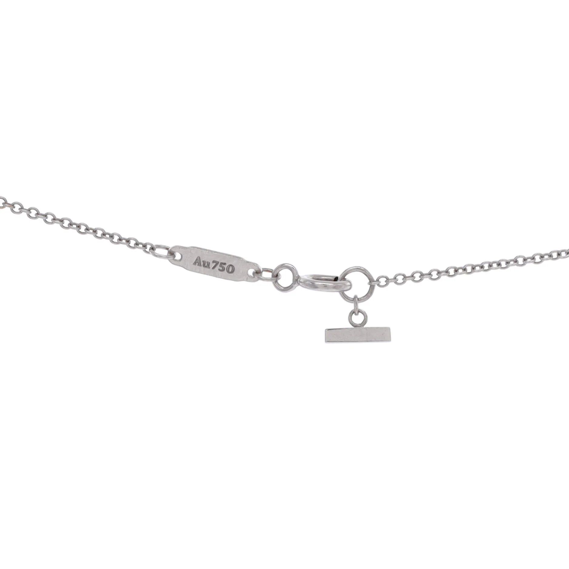 T Smile Pendant Necklace 18K White Gold Small - Image 3