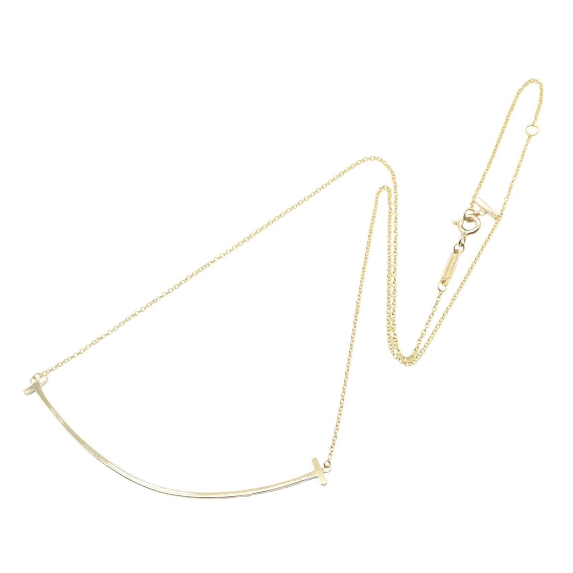 T Smile Pendant Necklace 18K Yellow Gold - Image 2