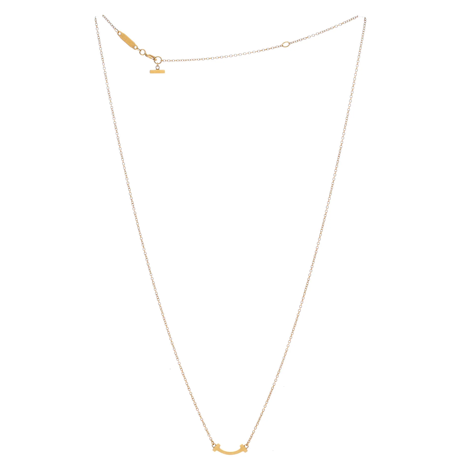 T Smile Pendant Necklace 18K Yellow Gold Mini - Image 2