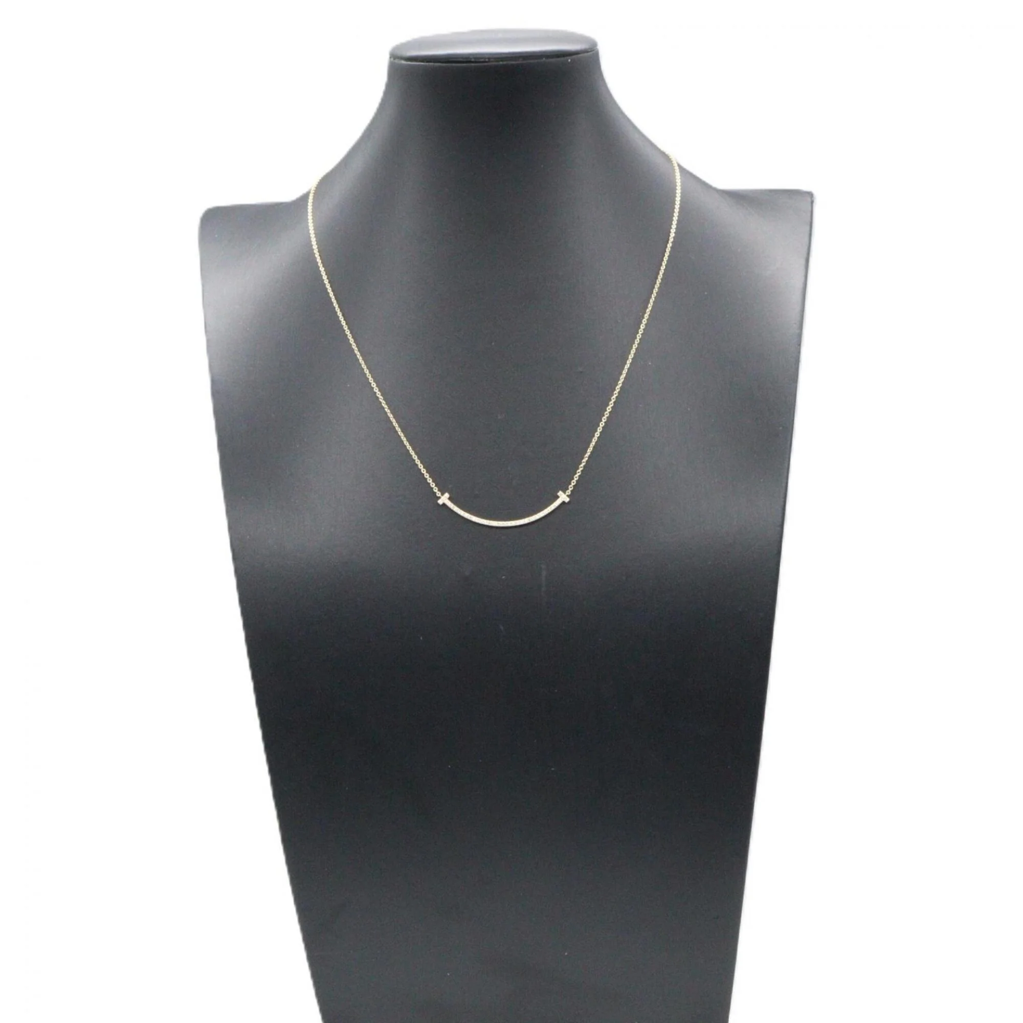 T Smile Pendant Necklace 18K Yellow Gold with Diamonds - Image 6