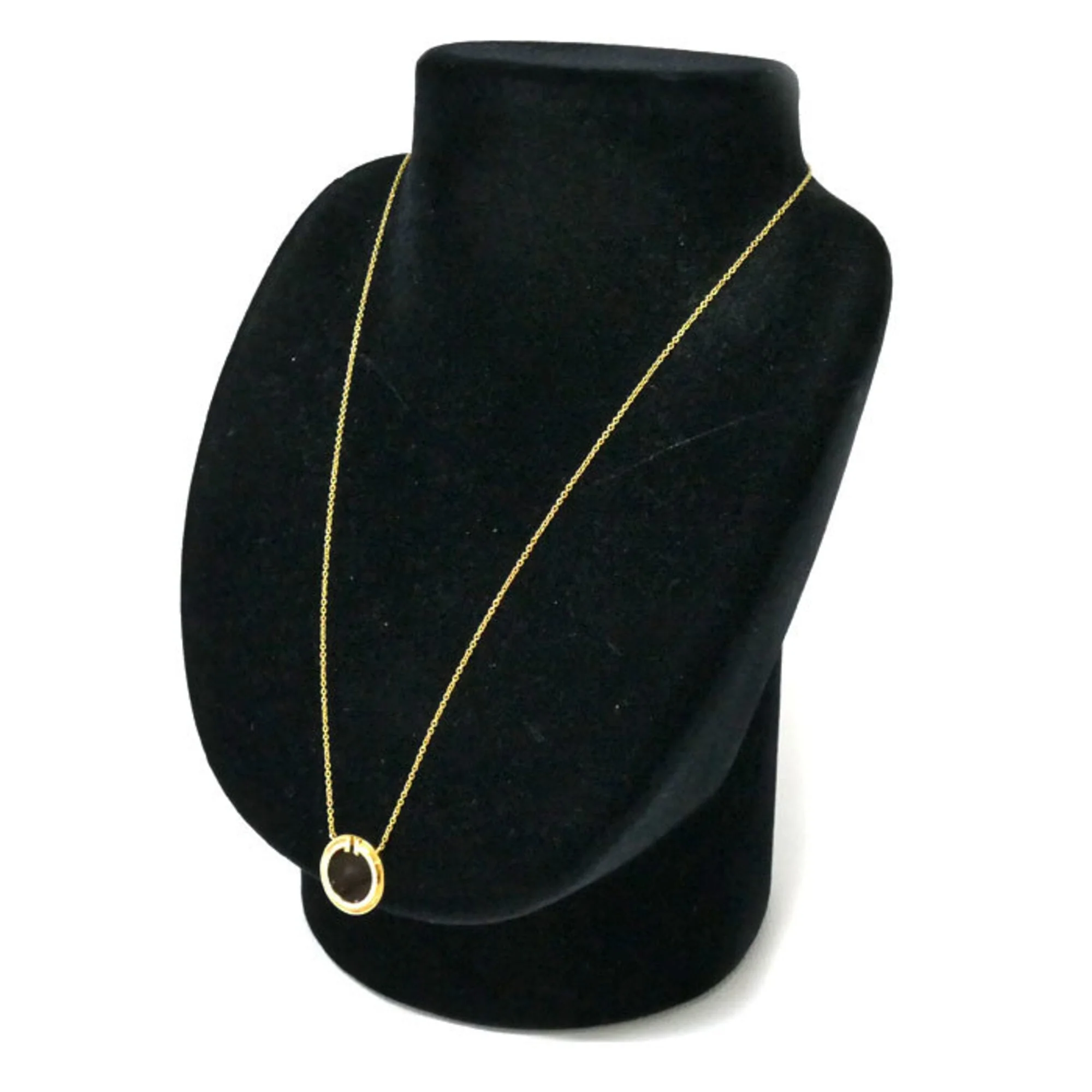 T Two Circle Pendant Necklace 18K Yellow Gold with Onyx and Diamonds - Image 6