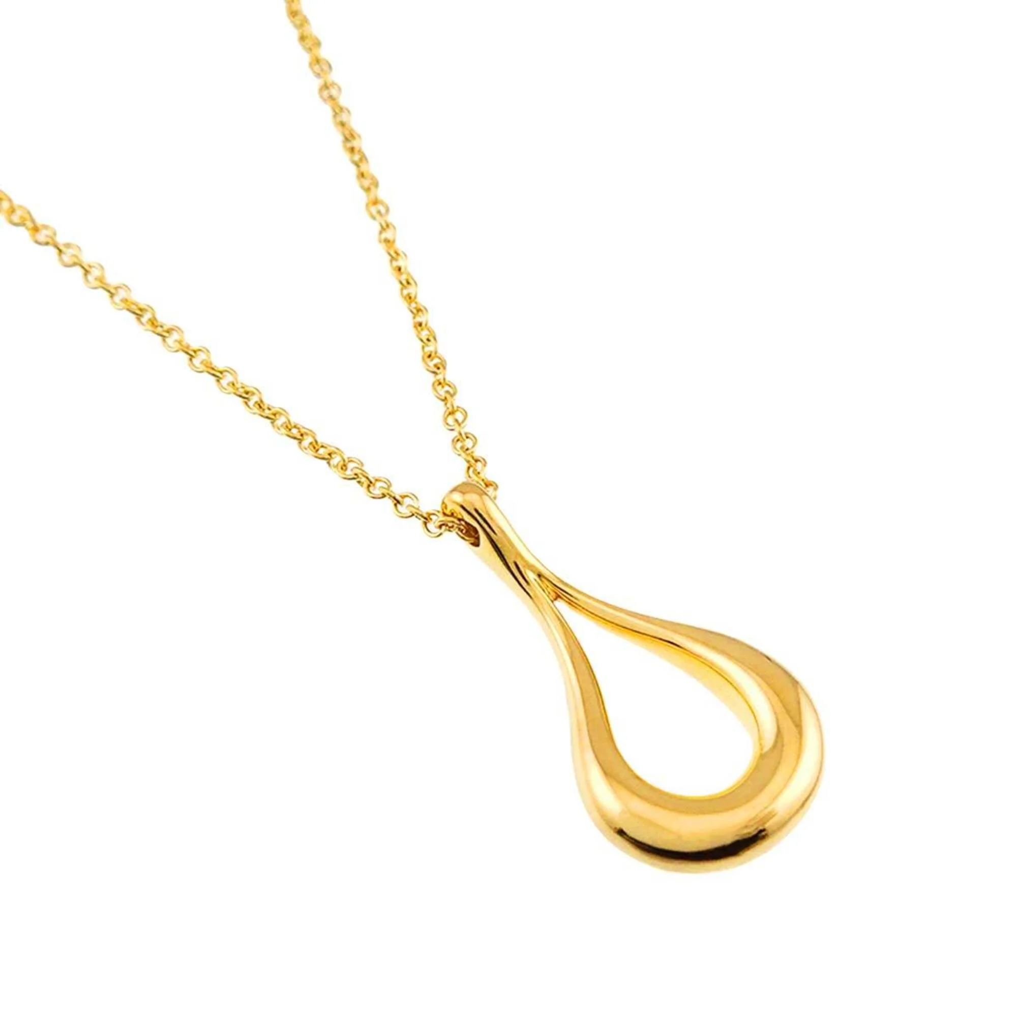 Teardrop Pendant Necklace 18K Yellow Gold - Image 3