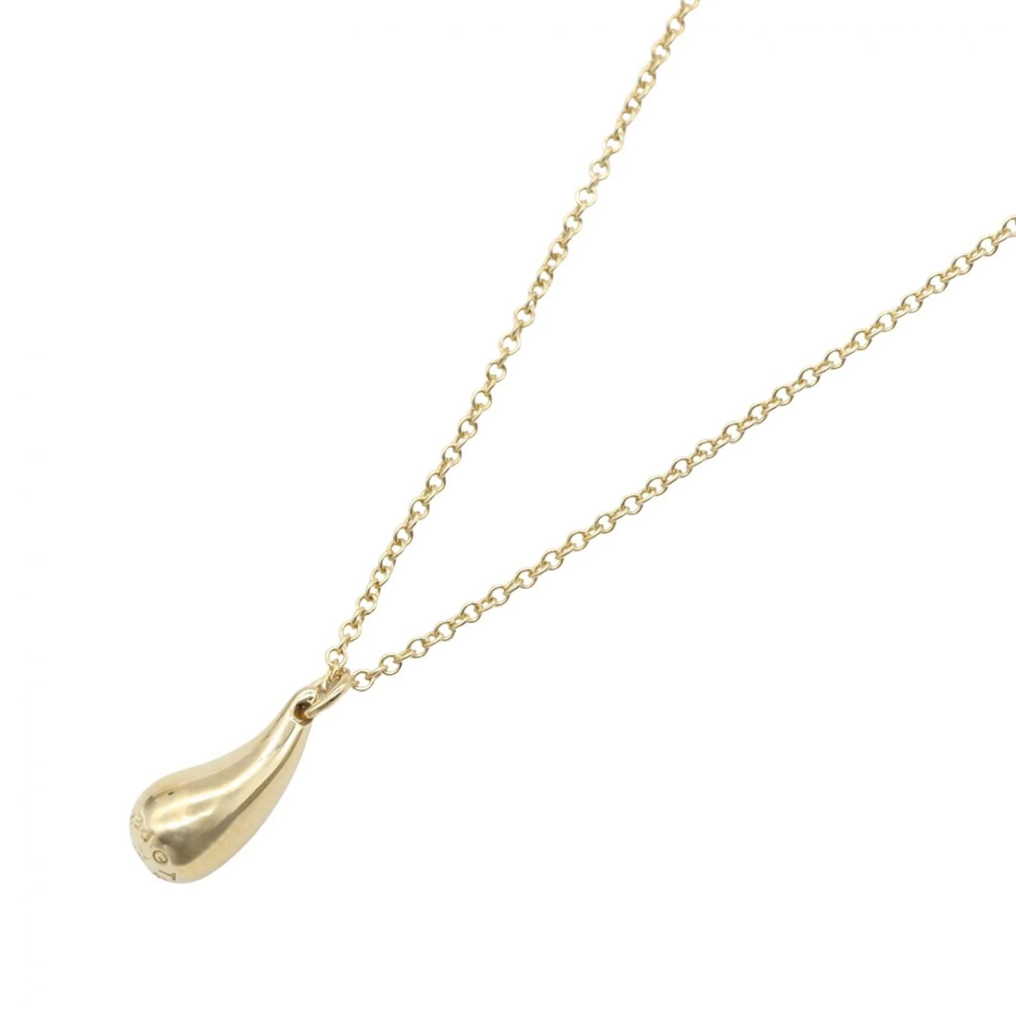 Teardrop Pendant Necklace 18K Yellow Gold