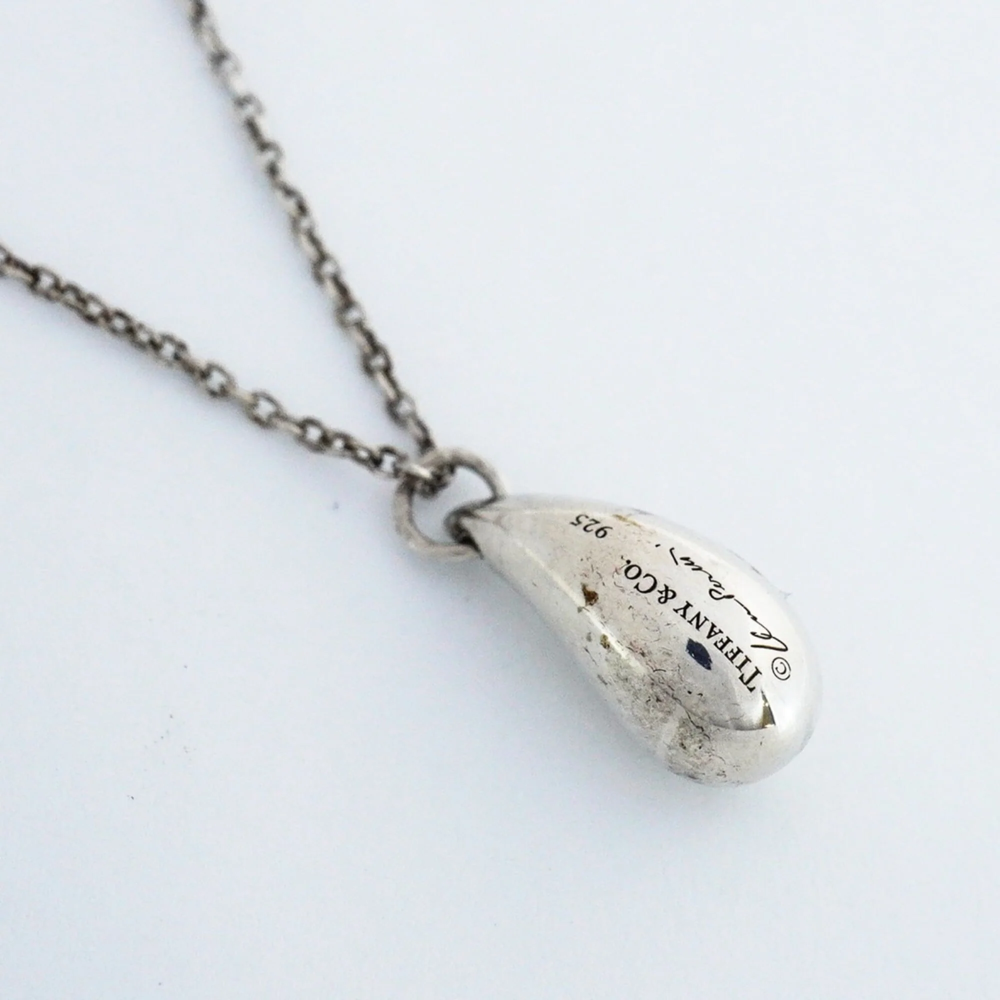Teardrop Pendant Necklace Sterling Silver - Image 2