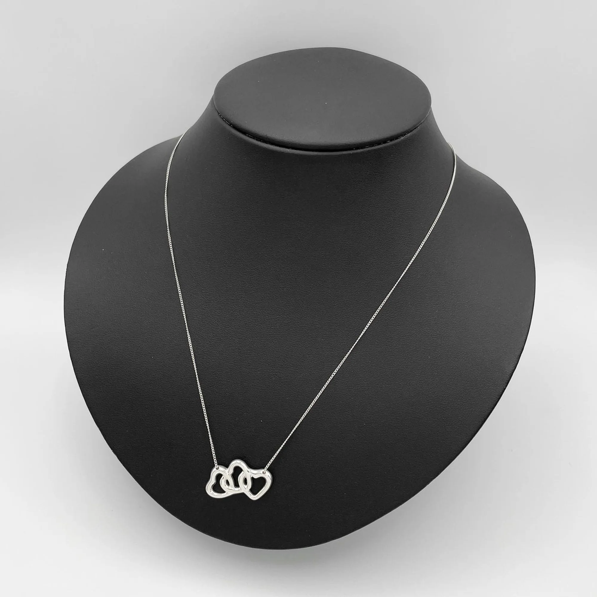 Triple Heart Pendant Necklace Sterling Silver - Image 8