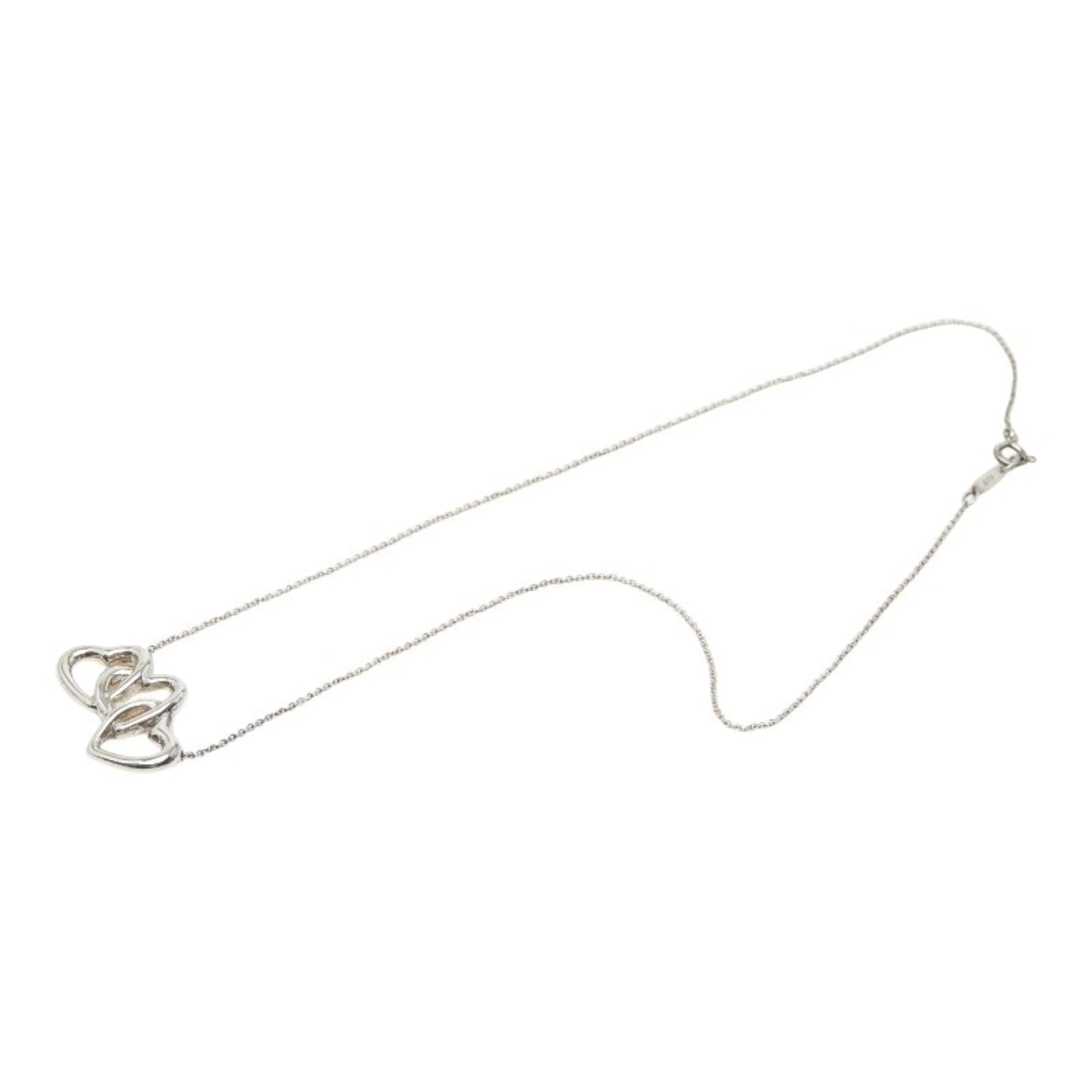 Triple Heart Pendant Necklace Sterling Silver - Image 4