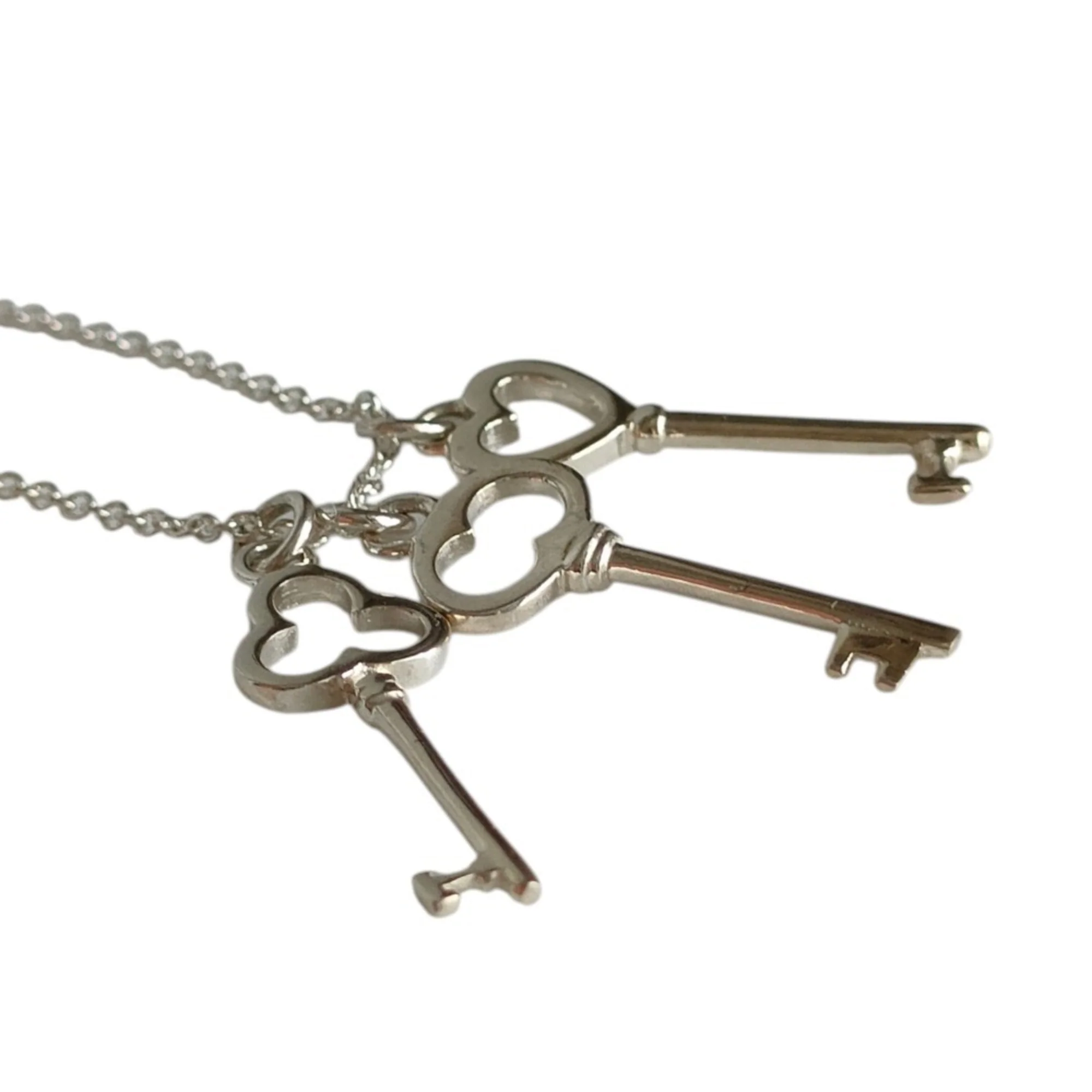 Triple Three-Key Chain Pendant Necklace Sterling Silver - Image 2