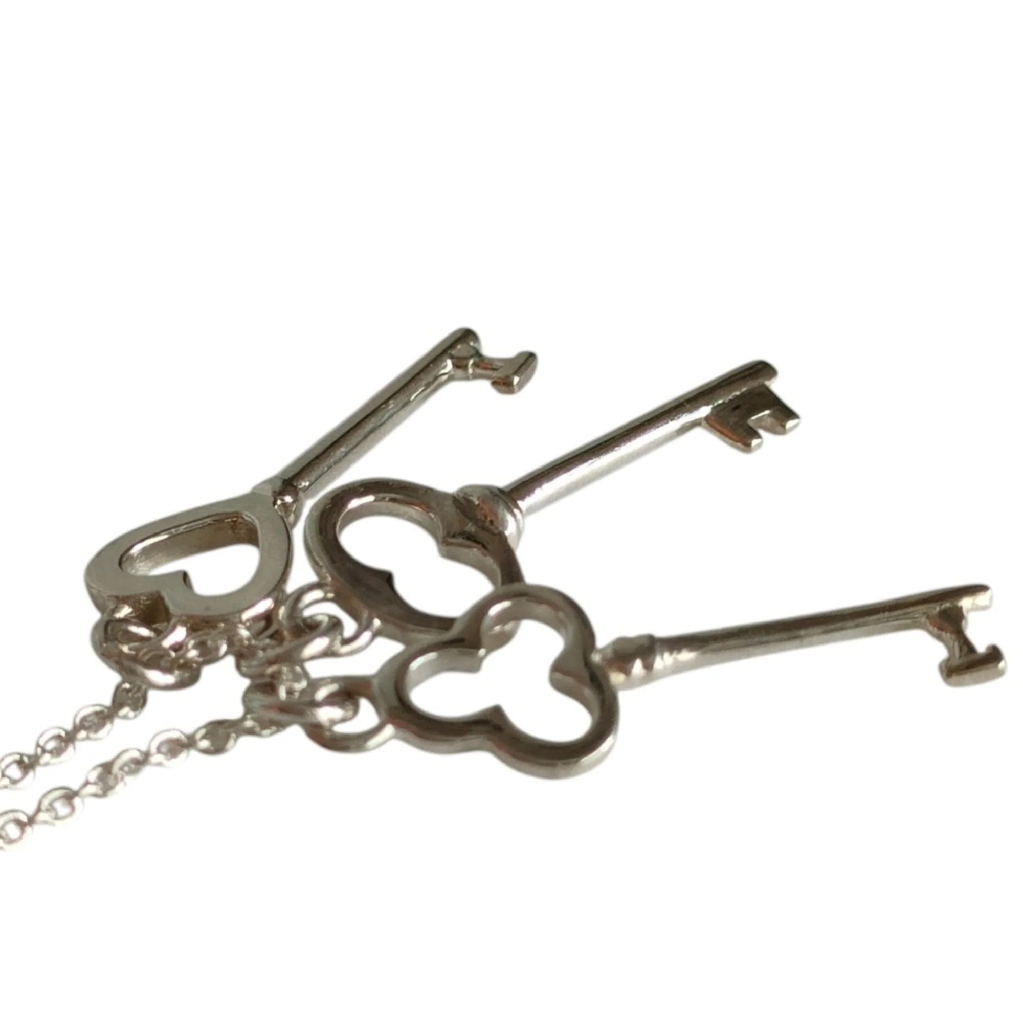 Triple Three-Key Chain Pendant Necklace Sterling Silver - Image 3