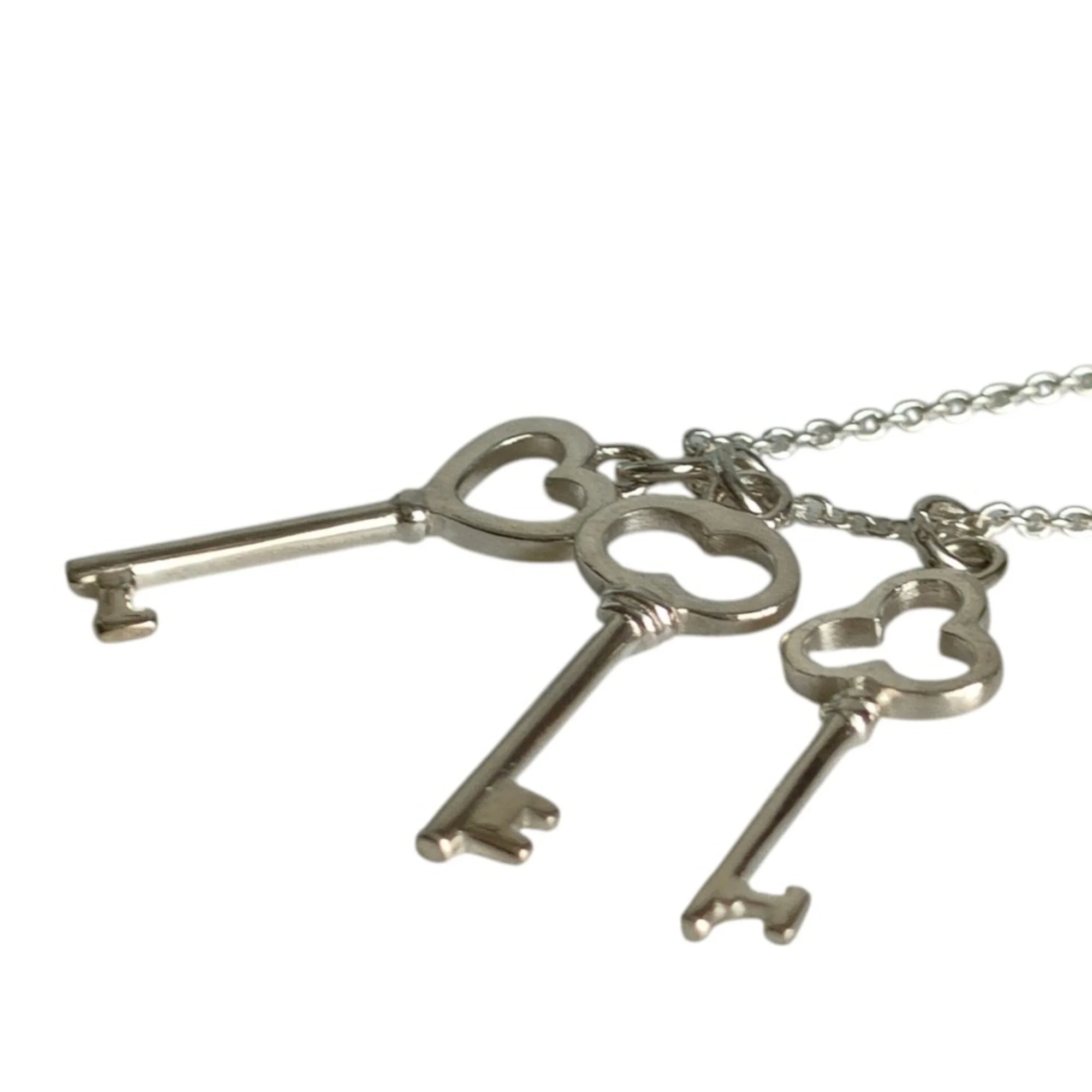 Triple Three-Key Chain Pendant Necklace Sterling Silver - Image 4