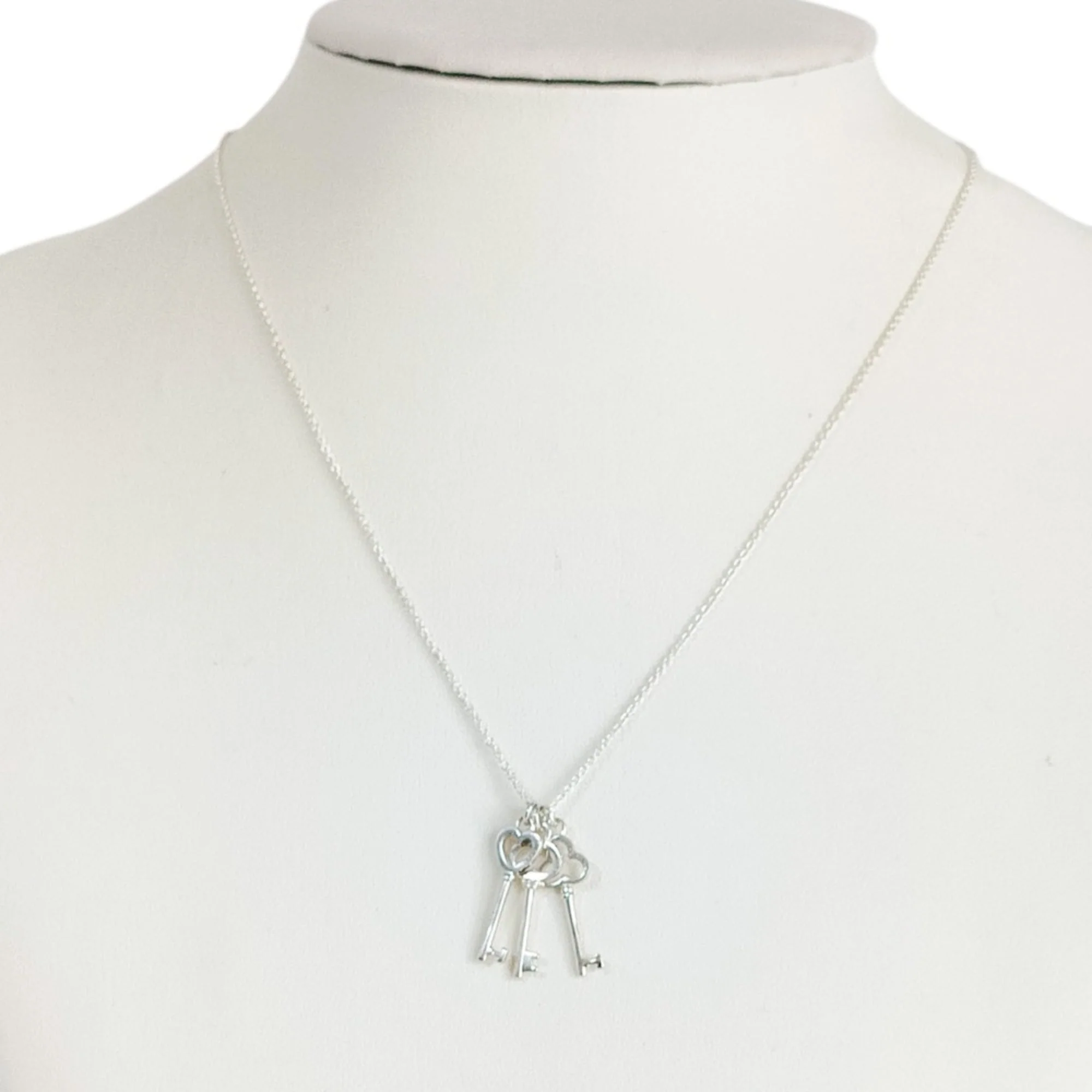 Triple Three-Key Chain Pendant Necklace Sterling Silver - Image 8