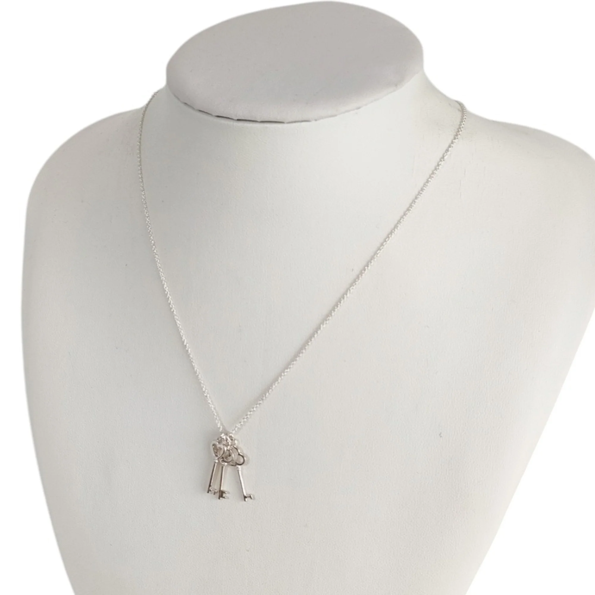 Triple Three-Key Chain Pendant Necklace Sterling Silver - Image 9