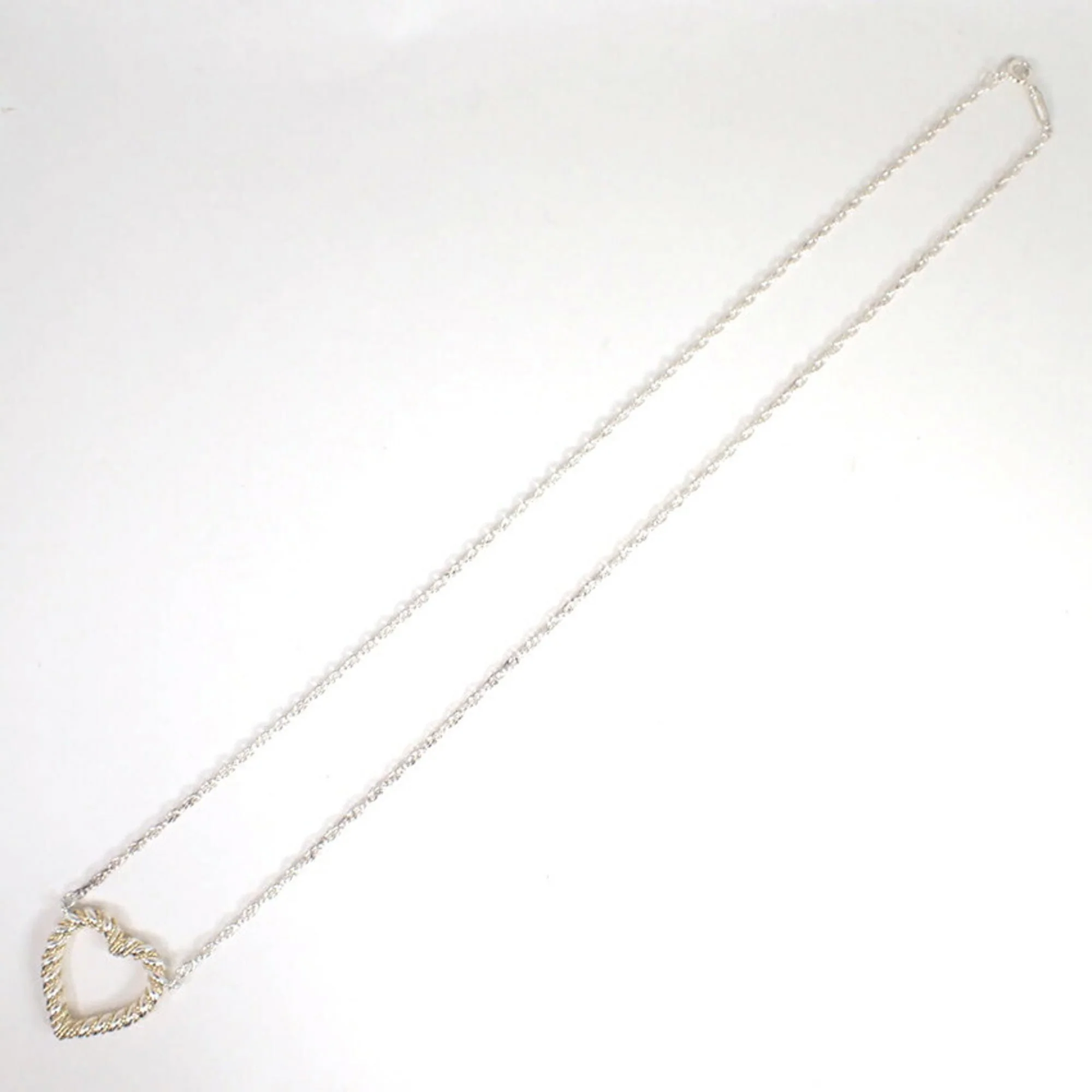 Twist Heart Pendant Necklace Sterling Silver and 18K Yellow Gold - Image 5