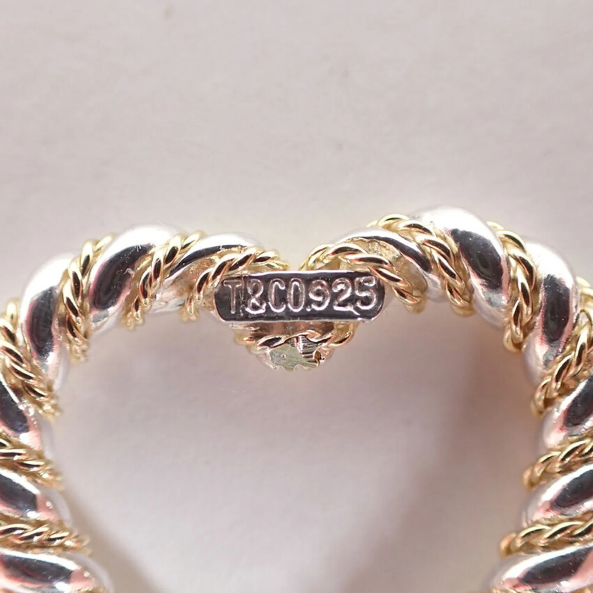 Twist Heart Pendant Necklace Sterling Silver and 18K Yellow Gold - Image 7