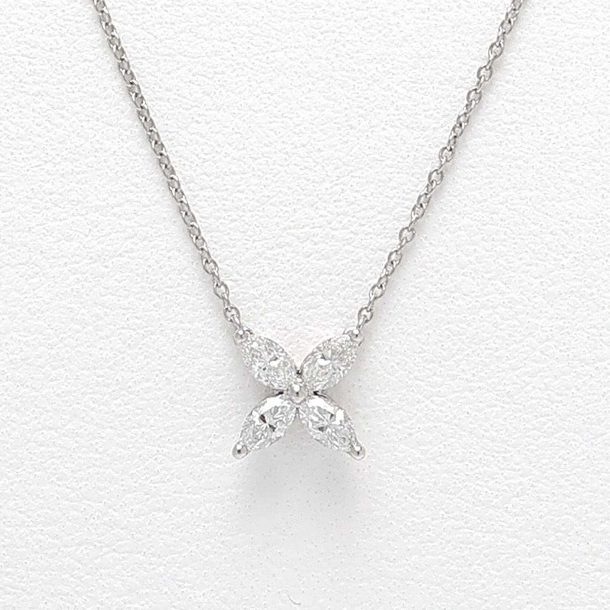 Victoria Pendant Necklace Platinum Medium with Diamond - Image 3