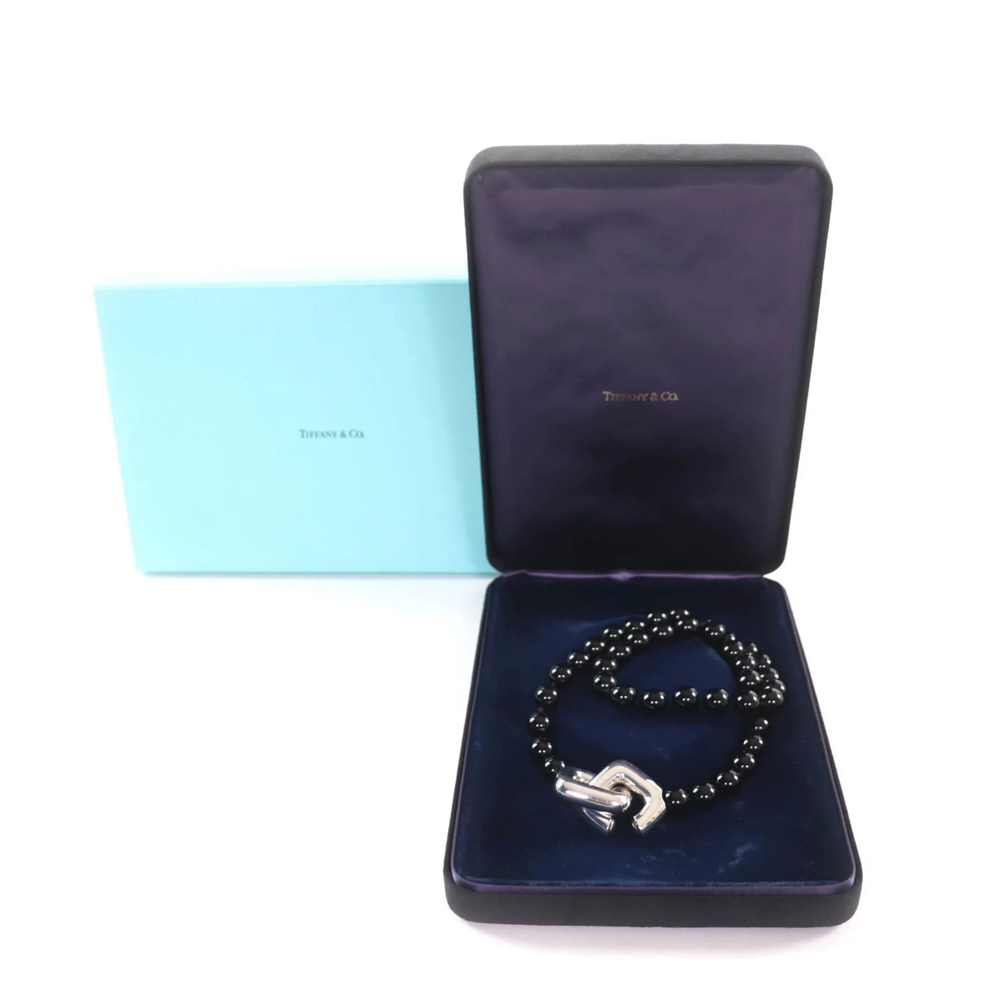 Vintage Pendant Necklace Sterling Silver with Onyx - Image 2