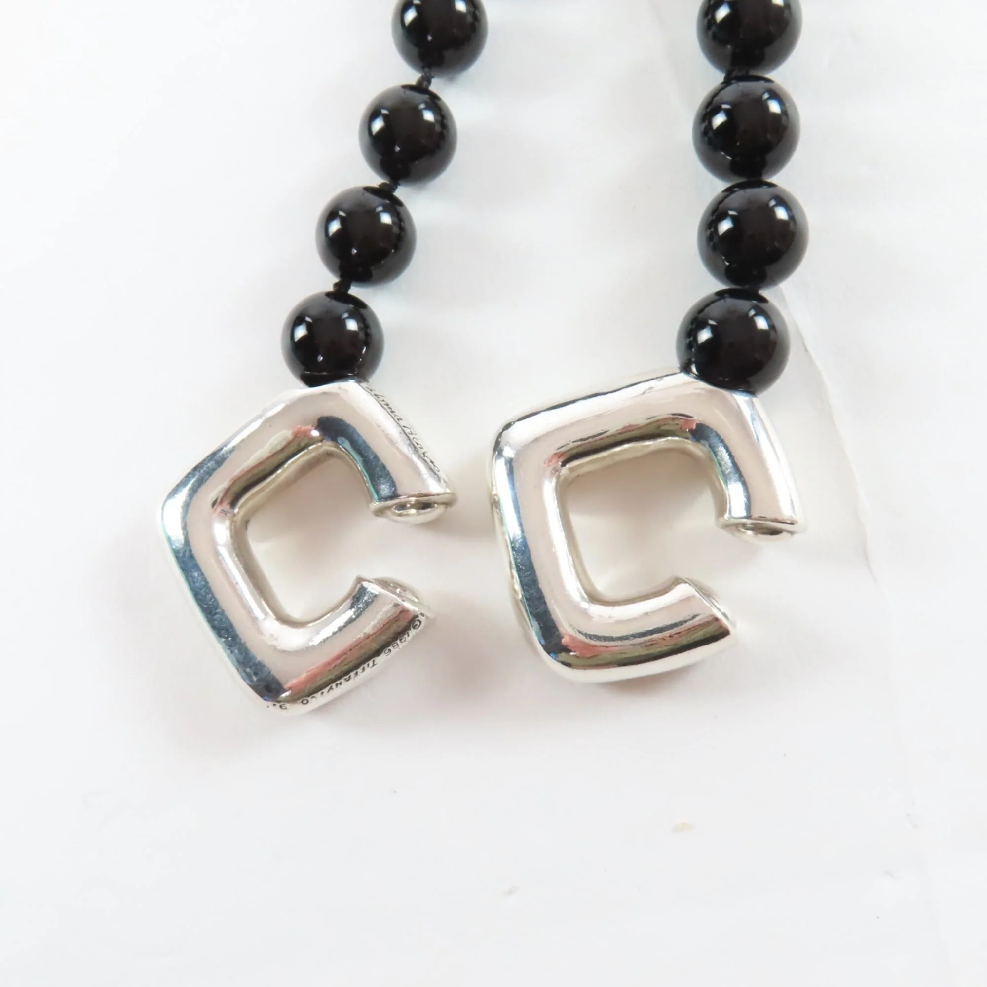 Vintage Pendant Necklace Sterling Silver with Onyx - Image 8