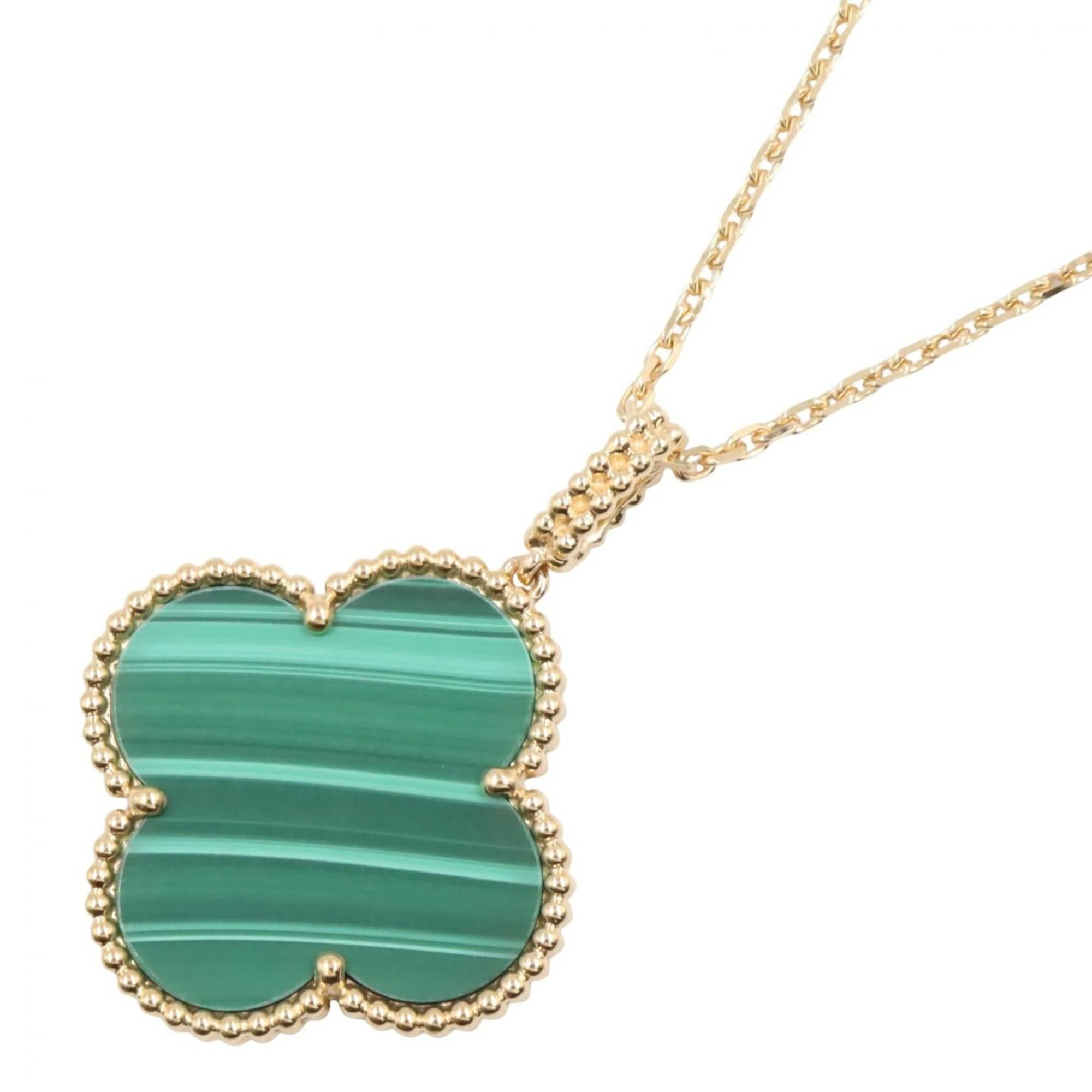 Alhambra Pendant Necklace 18K Yellow Gold and Malachite