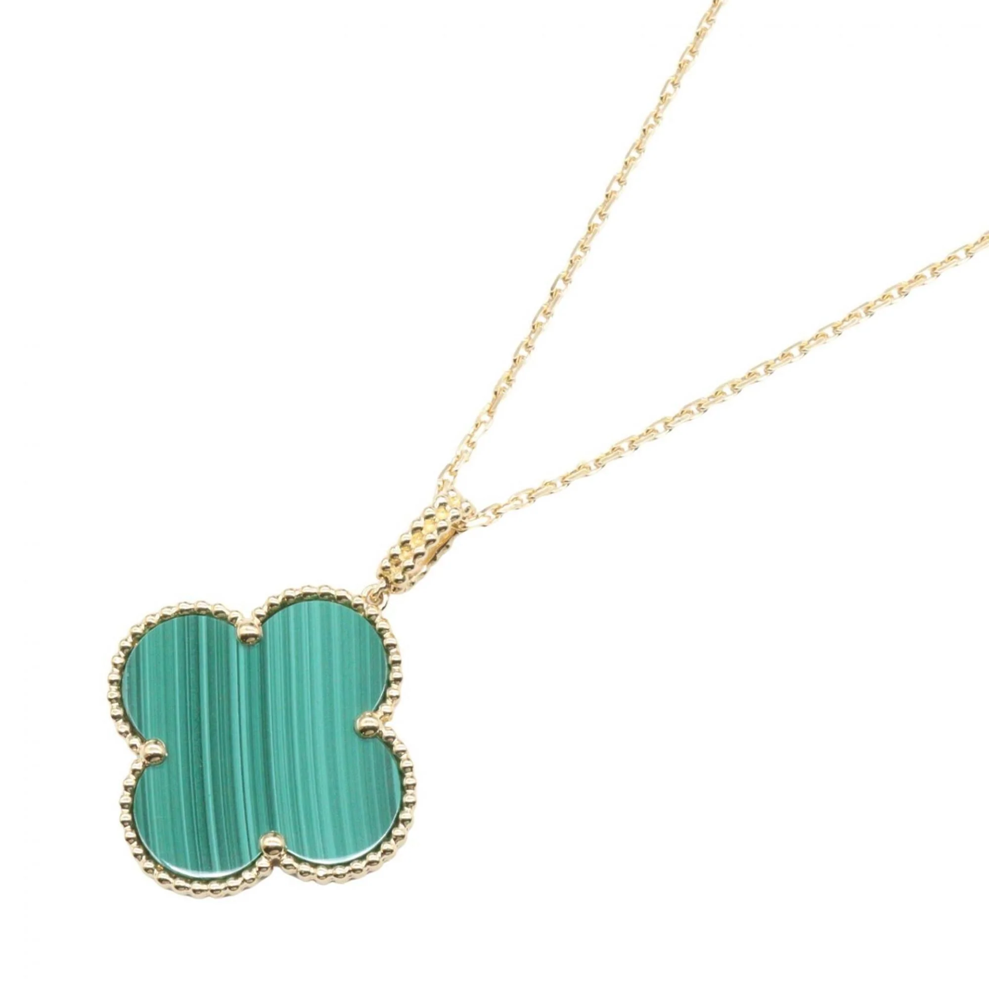 Alhambra Pendant Necklace 18K Yellow Gold and Malachite