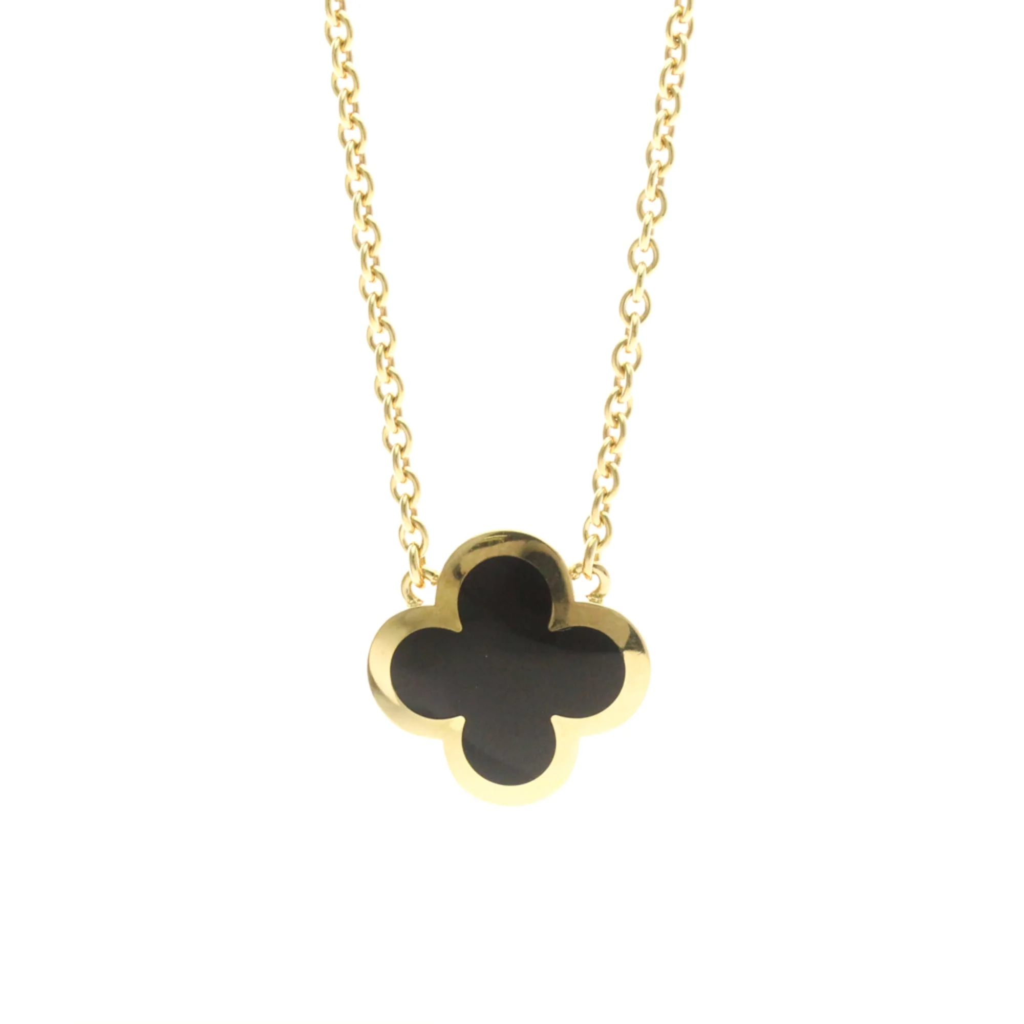 Alhambra Pendant Necklace 18K Yellow Gold and Onyx