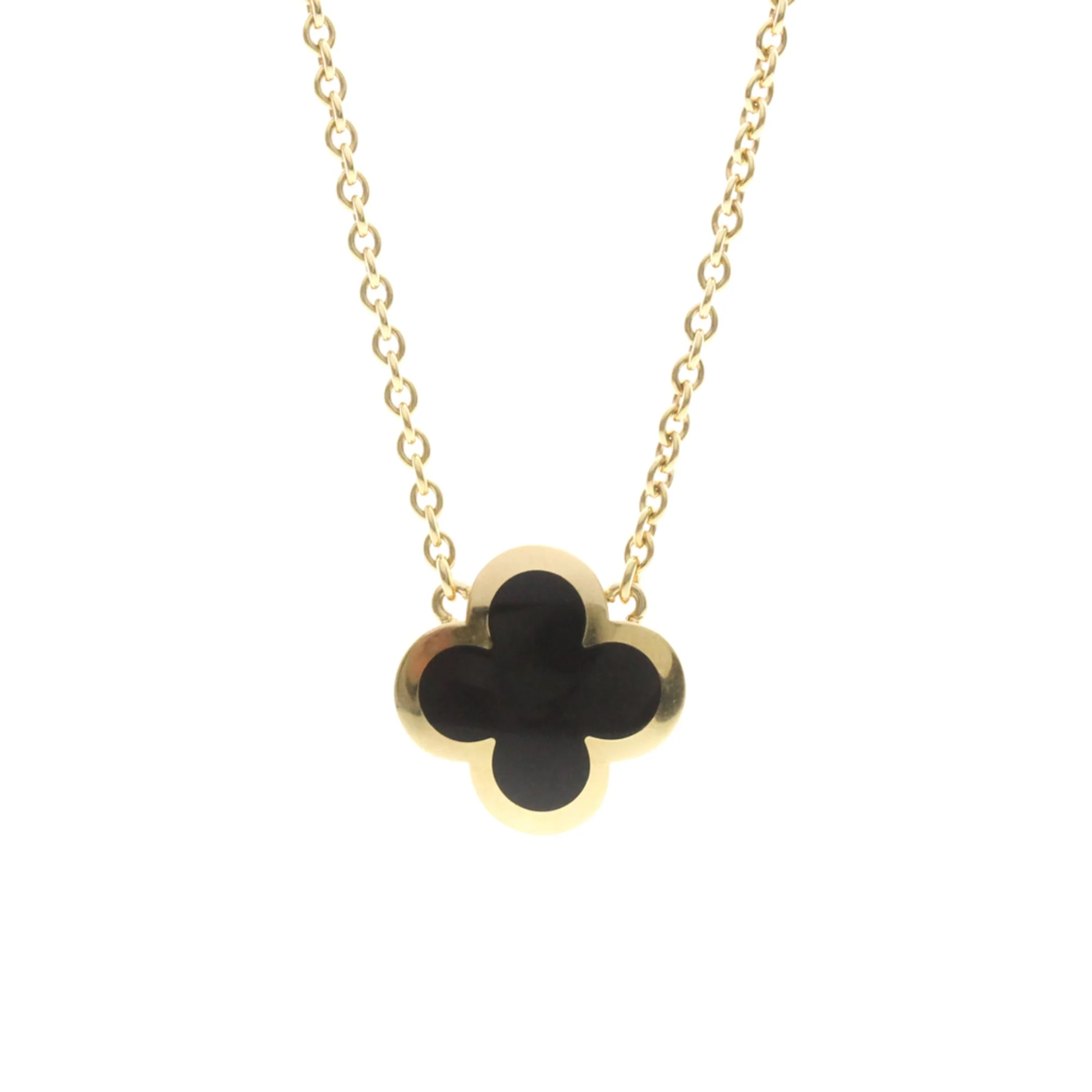 Alhambra Pendant Necklace 18K Yellow Gold and Onyx - Image 2